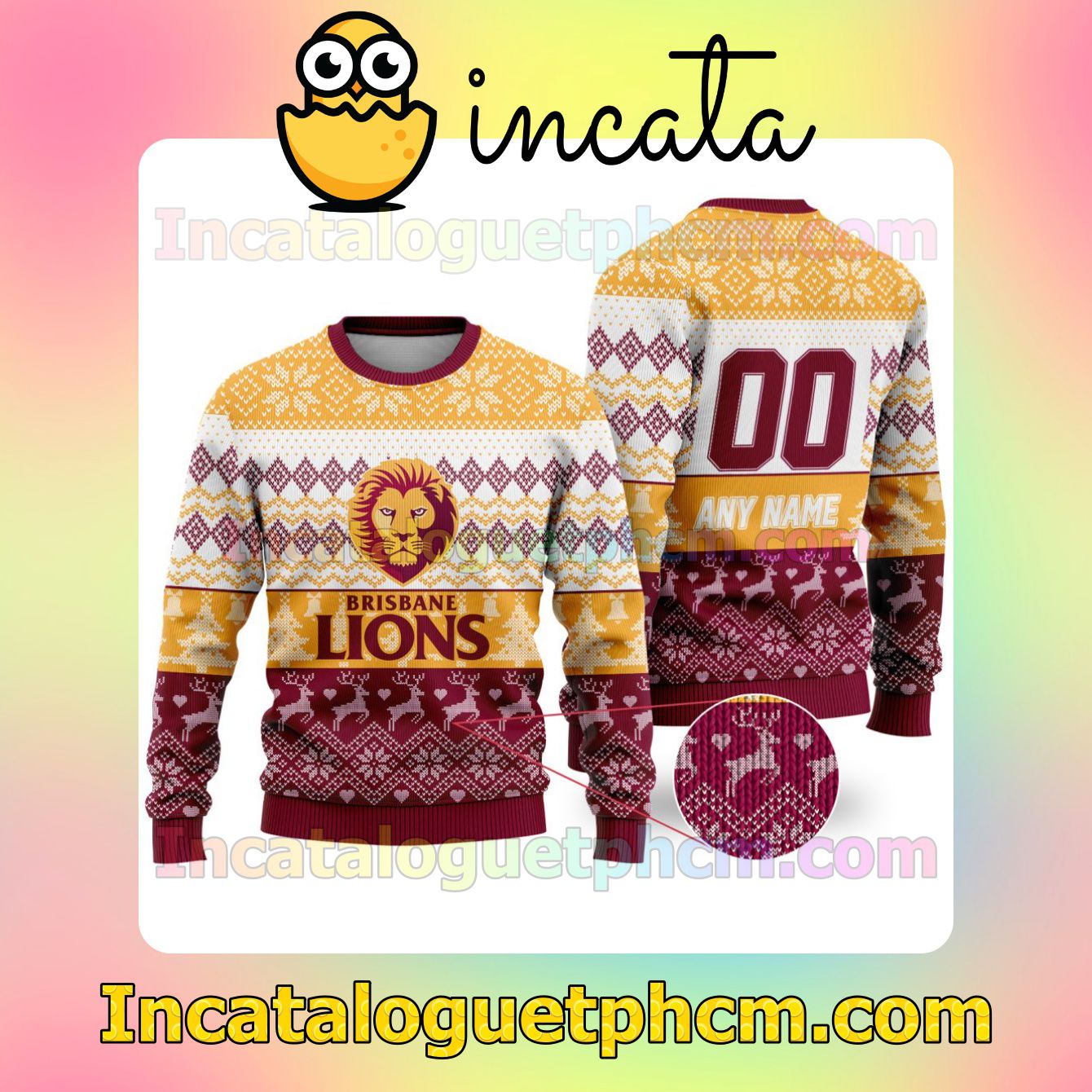 AFL Brisbane Lions Ugly Christmas Jumper Sweater