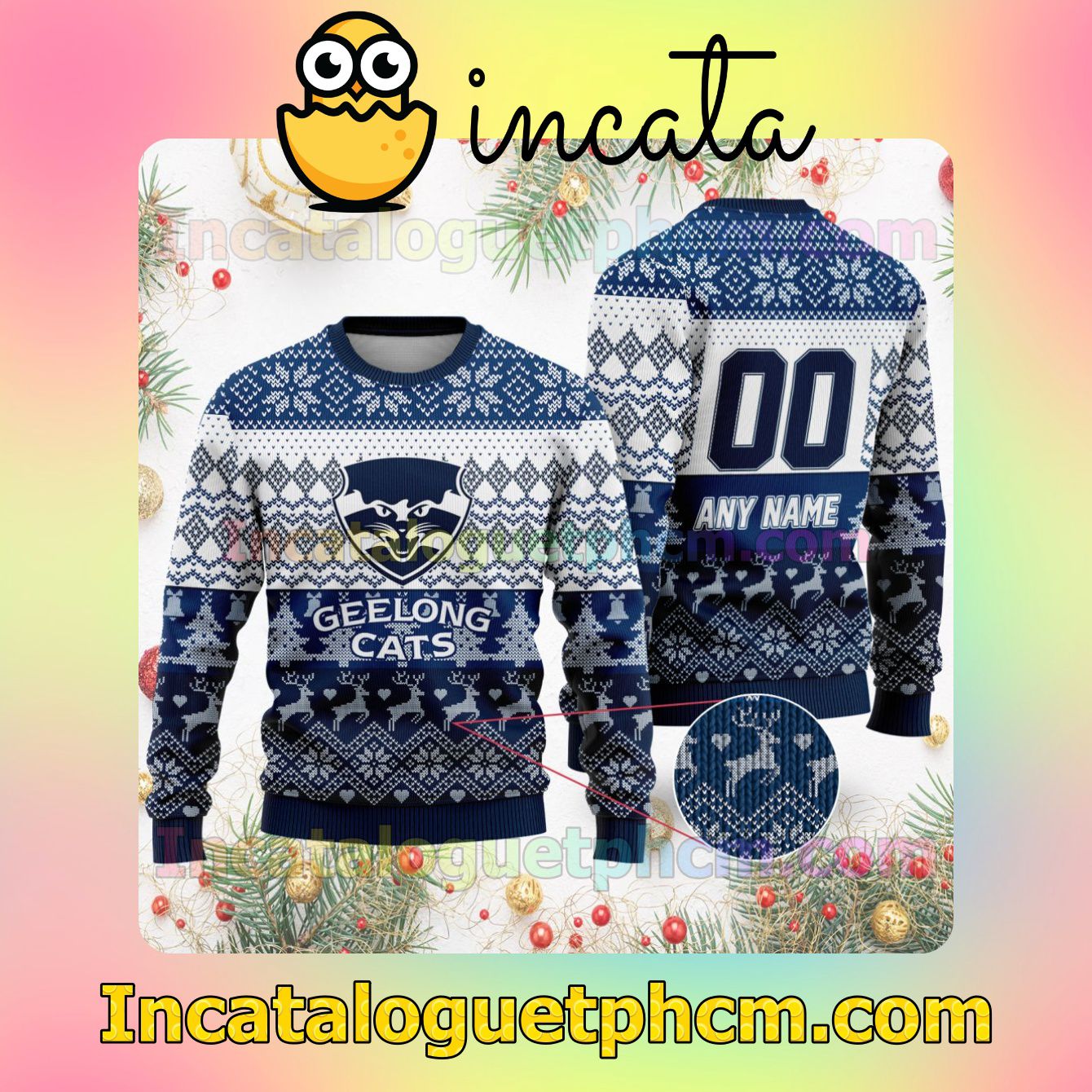 Very Good Quality AFL Geelong Cats Ugly Christmas Jumper Sweater