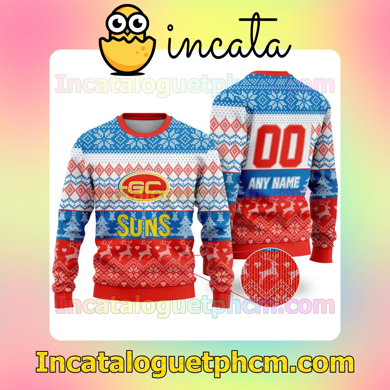 AFL Gold Coast Suns Ugly Christmas Jumper Sweater
