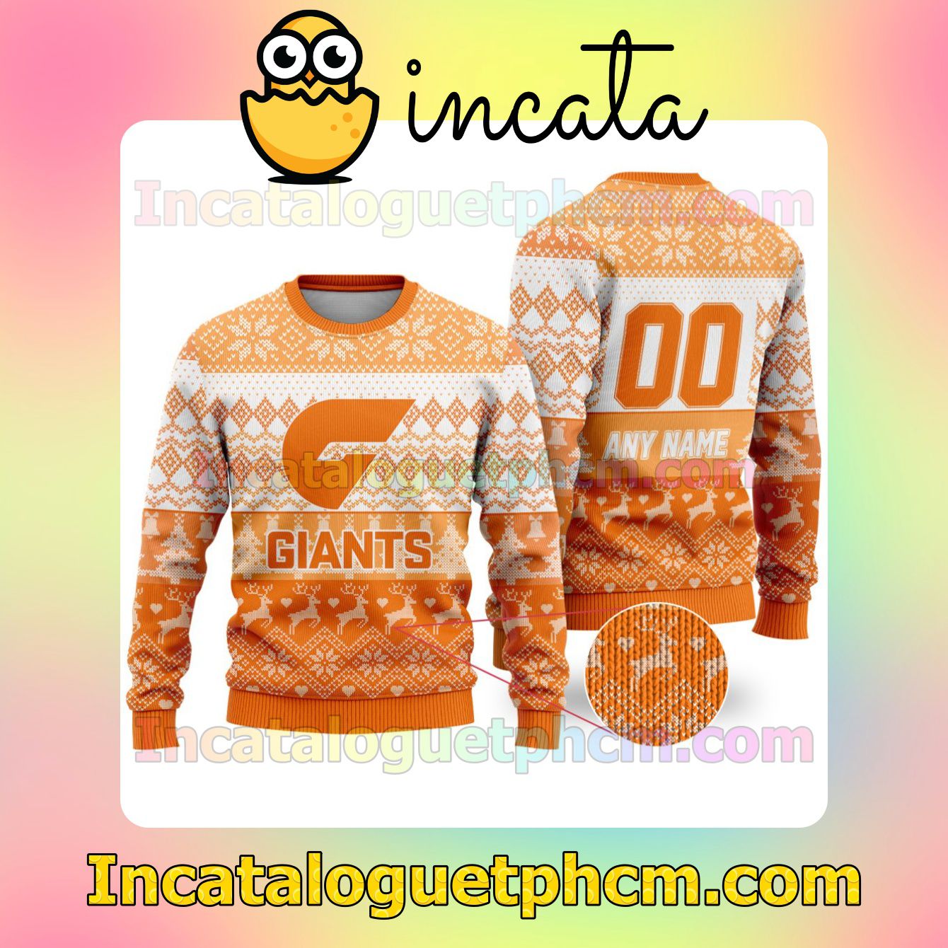 AFL Greater Western Sydney Giants Ugly Christmas Jumper Sweater