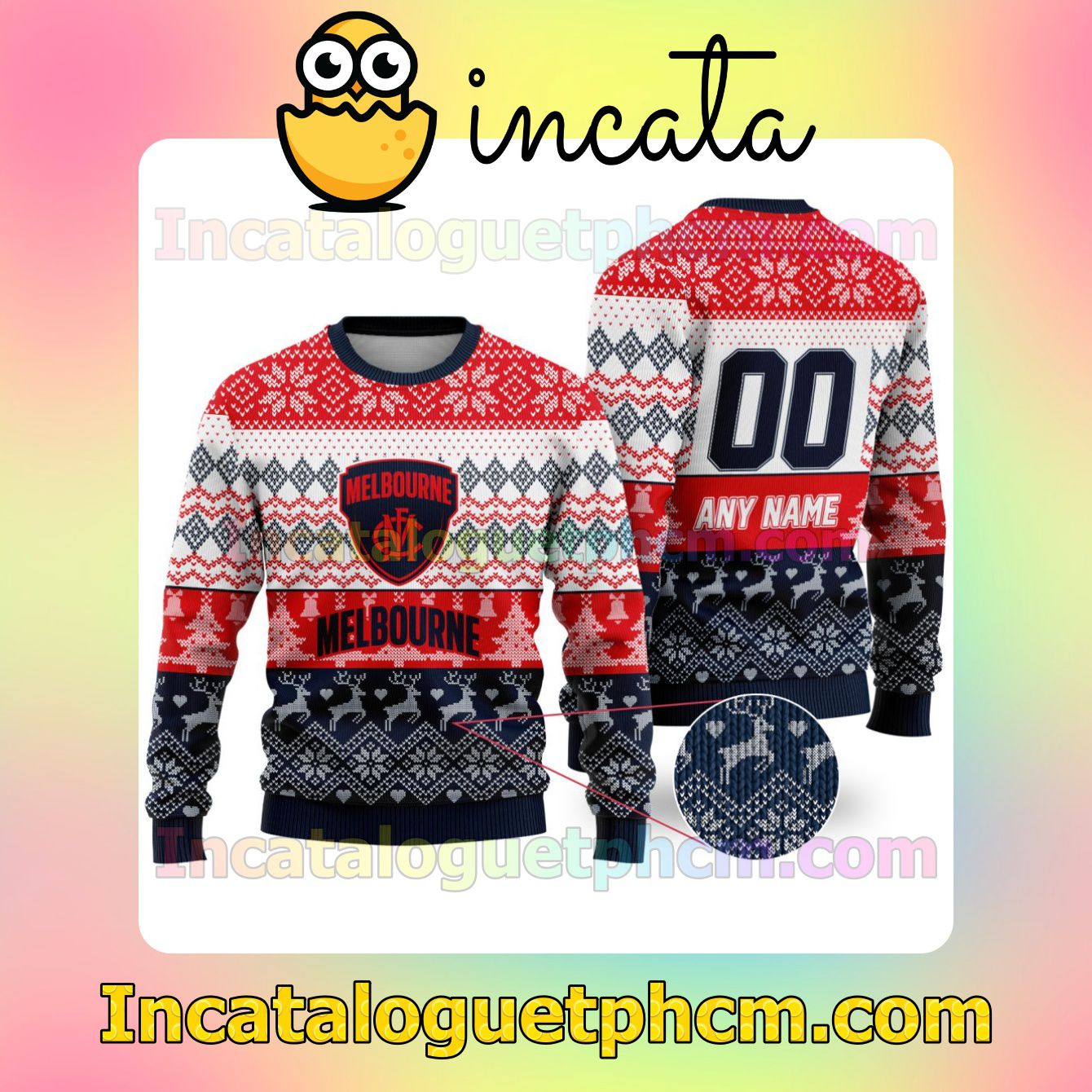 AFL Melbourne Football Club Ugly Christmas Jumper Sweater