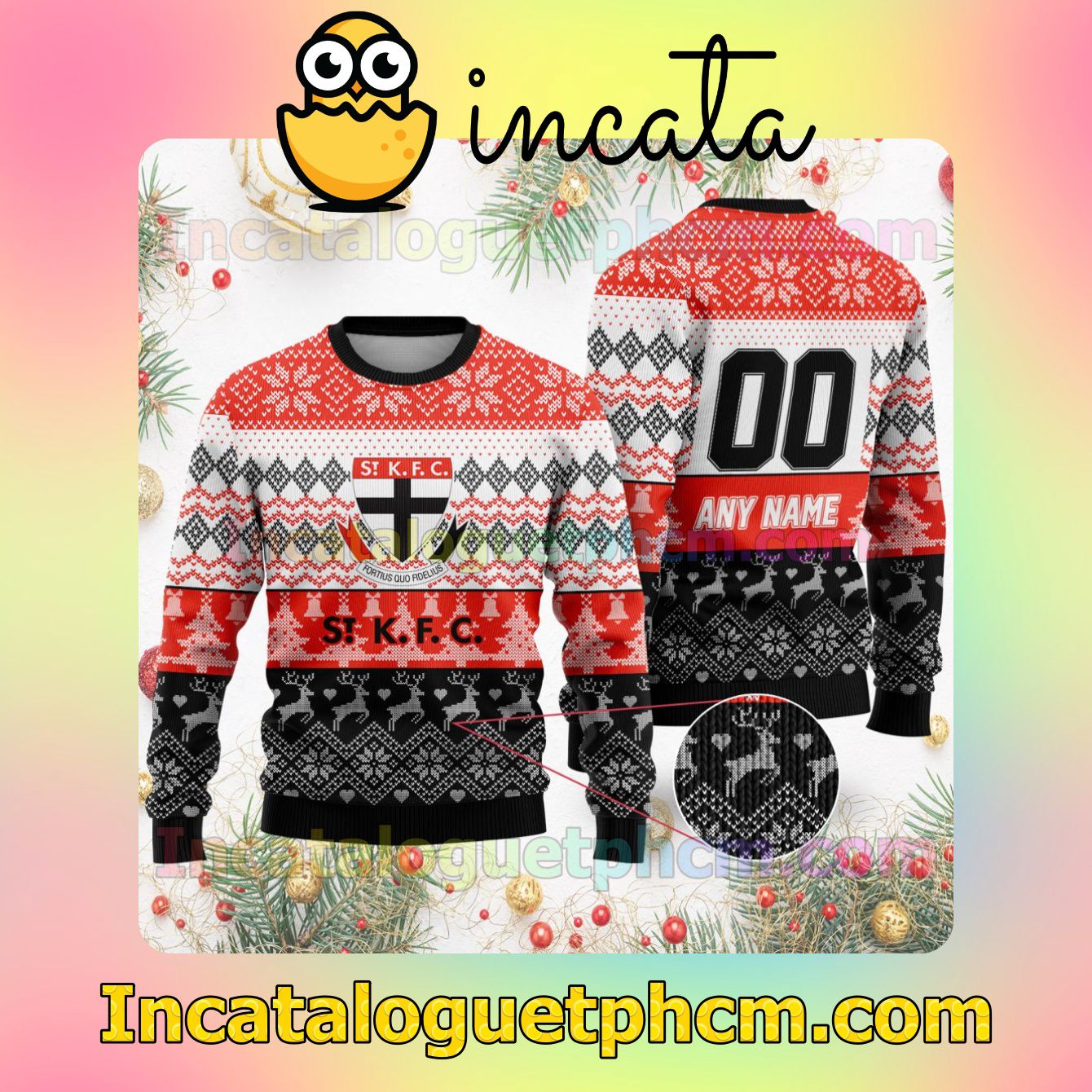 Great AFL St Kilda Football Club Ugly Christmas Jumper Sweater