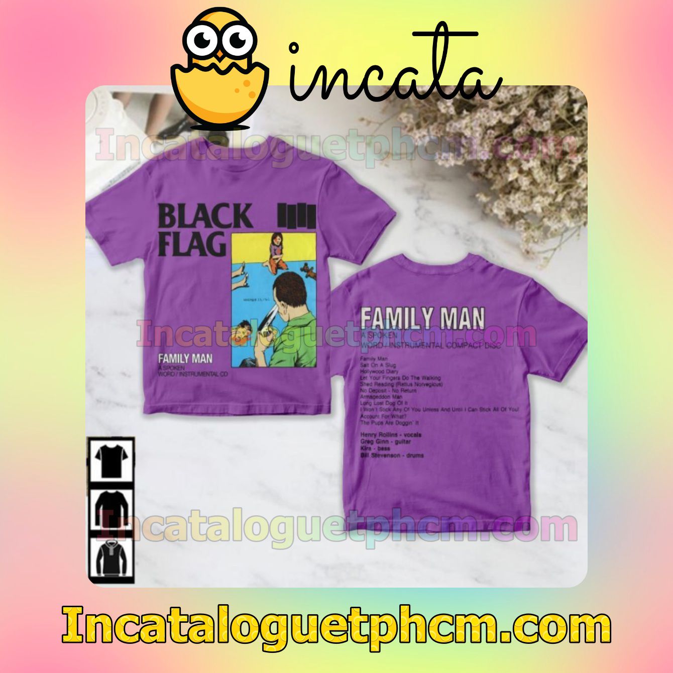 Black Flag Family Man Album Fan Gift Shirt