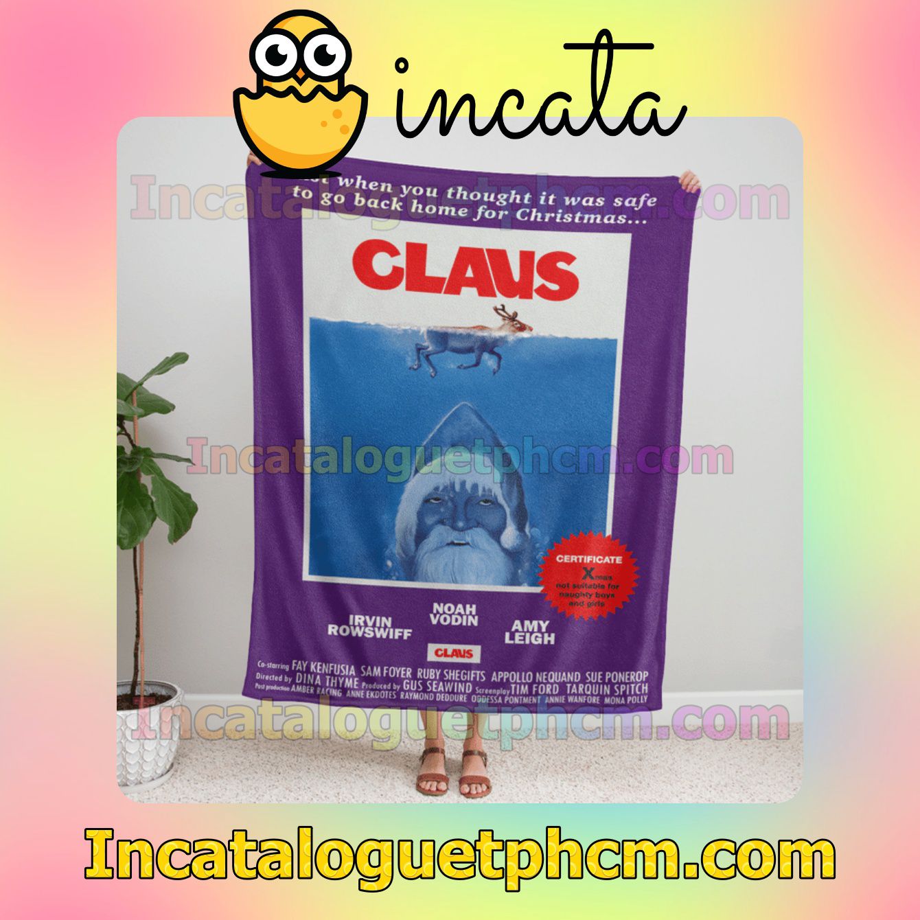 Claus Christmas Jaws Quilt