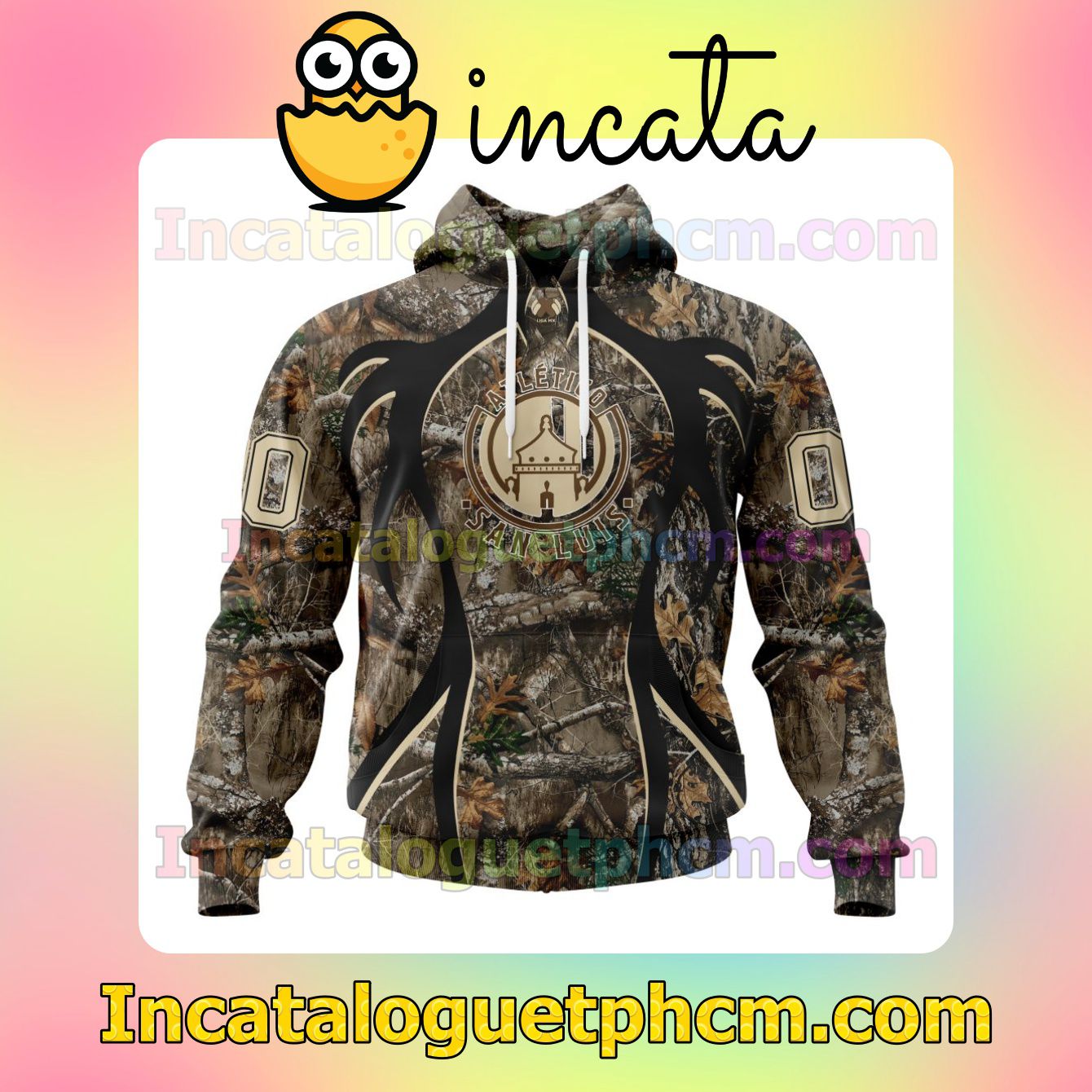 Customized LIGA MX Atlético San Luis Hunting Camo Mens Camouflage Hooded Adult Hoodies