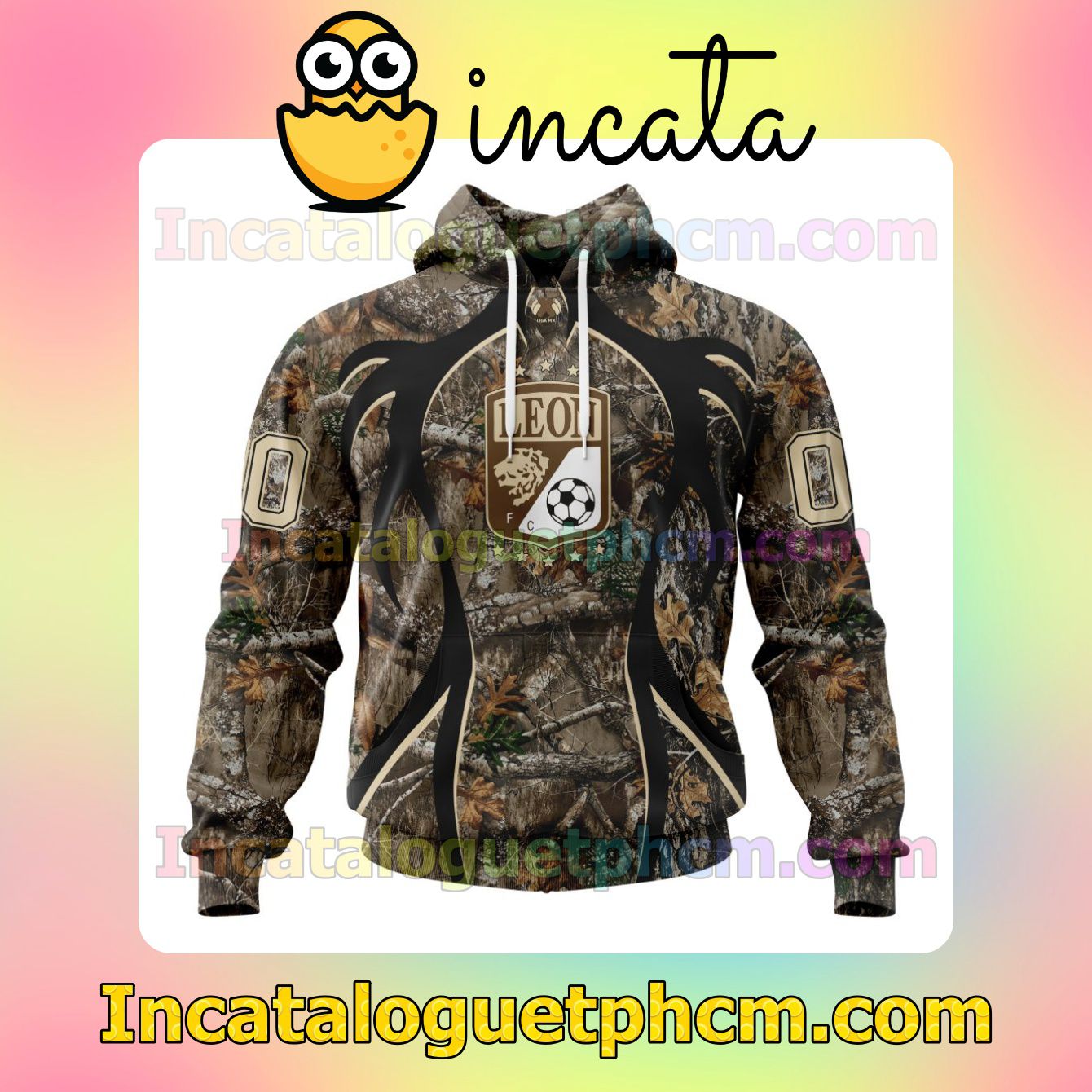 Customized LIGA MX Club León Hunting Camo Mens Camouflage Hooded Adult Hoodies