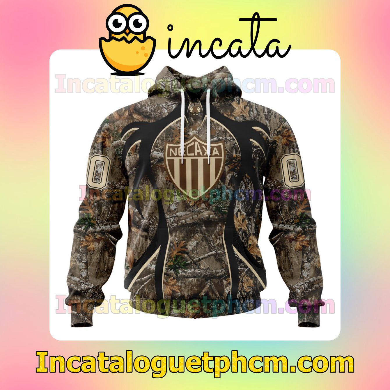 Customized LIGA MX Club Necaxa Hunting Camo Mens Camouflage Hooded Adult Hoodies