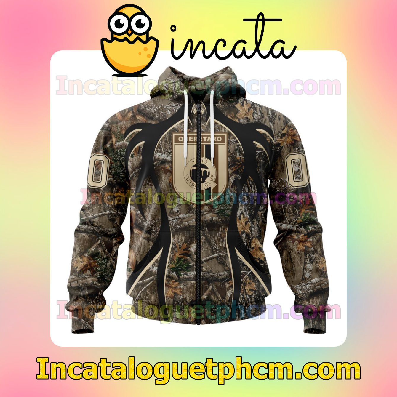 Mother's Day Gift Customized LIGA MX Querétaro F.C Hunting Camo Mens Camouflage Hooded Adult Hoodies