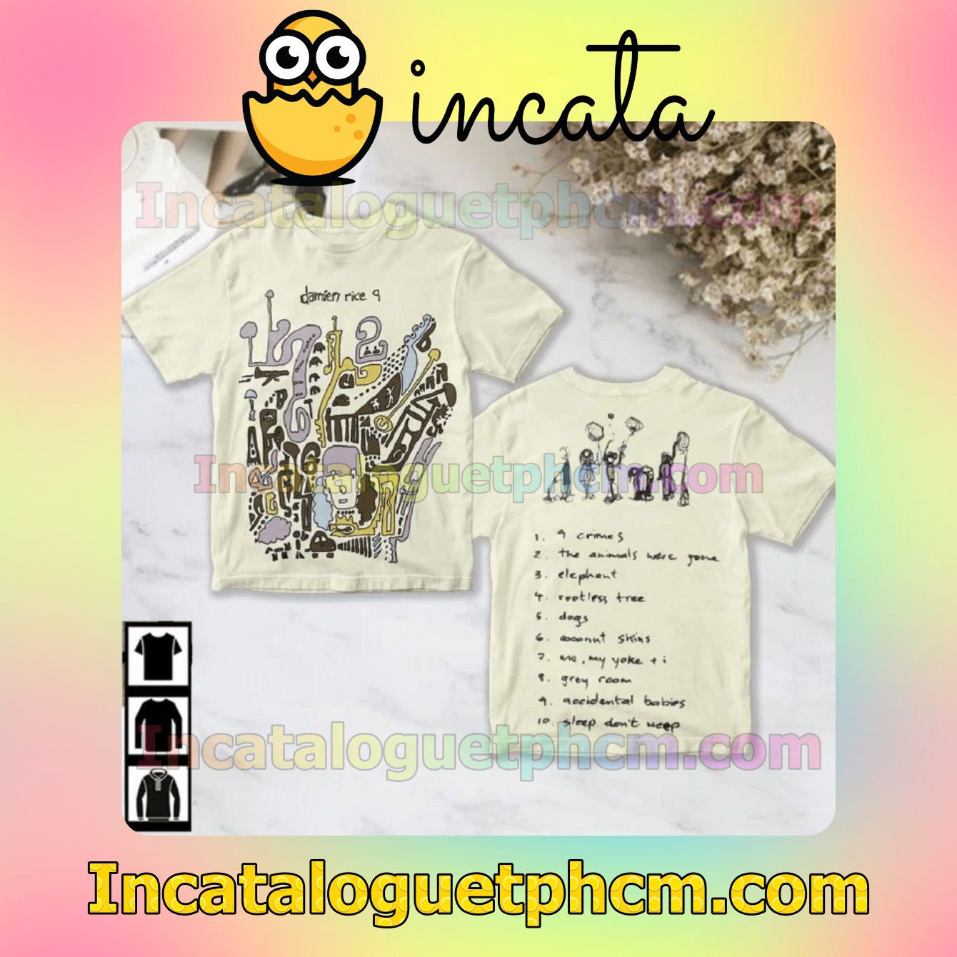 Damien Rice 9 Album Cover Fan Gift Shirt
