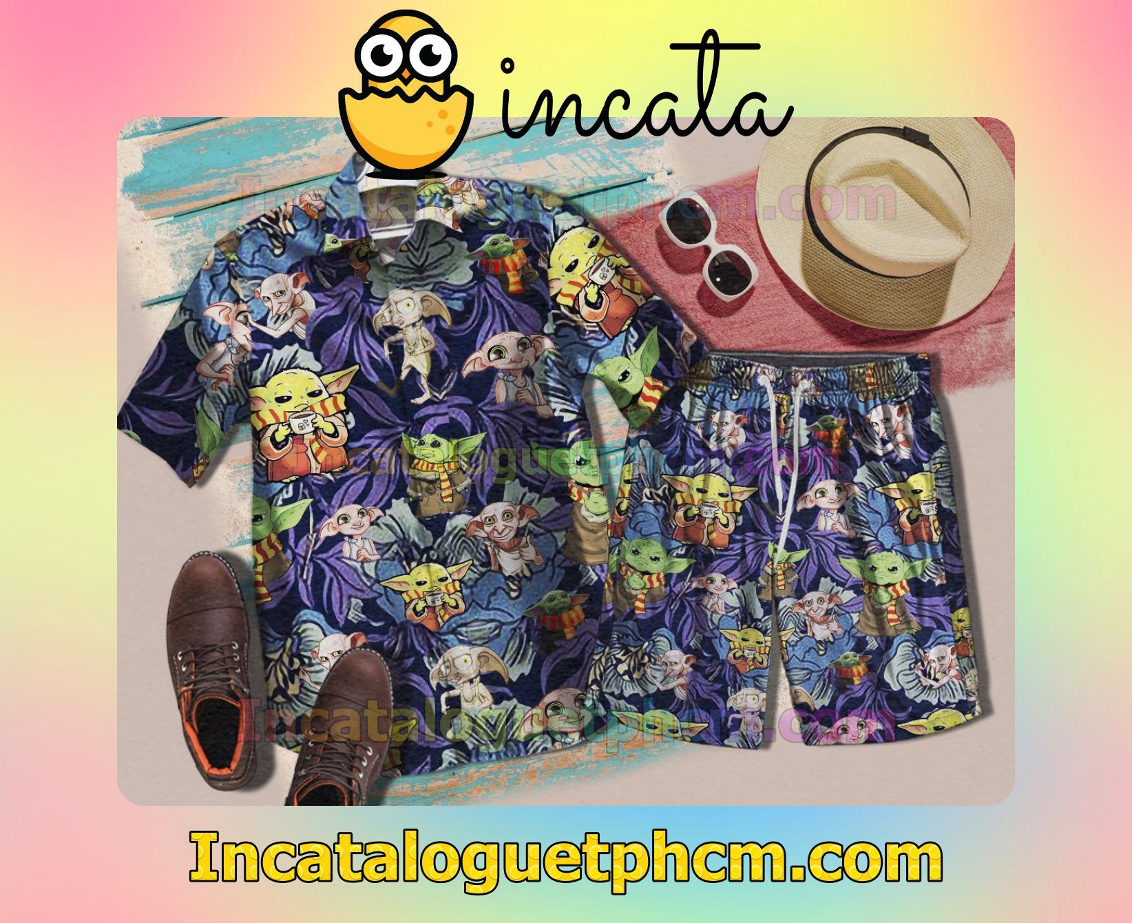 Hot Dobby Harry Potter And Baby Yoda Star Wars Button Down Shirts