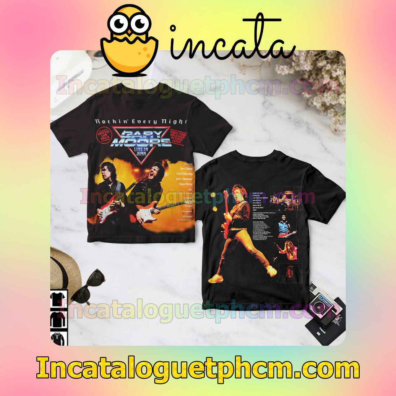 Gary Moore Rockin' Every Night Live In Japan Album Cover Fan Gift Shirt