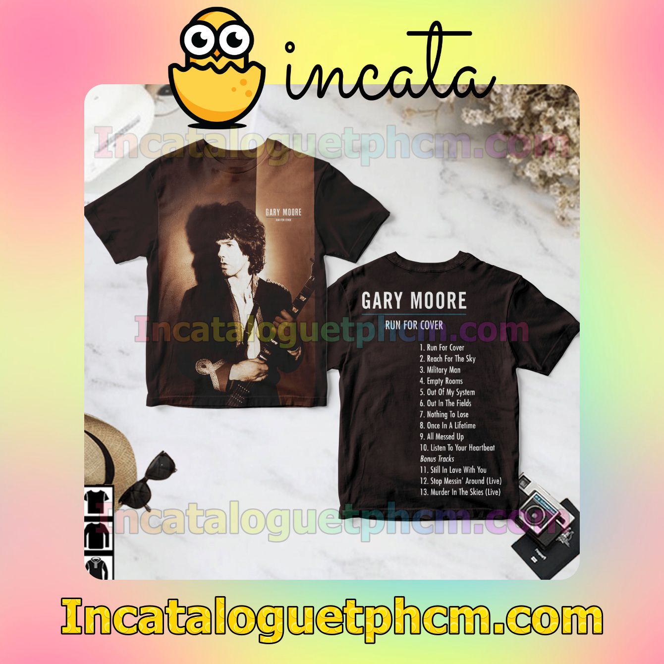 Gary Moore Run For Cover Album Fan Gift Shirt