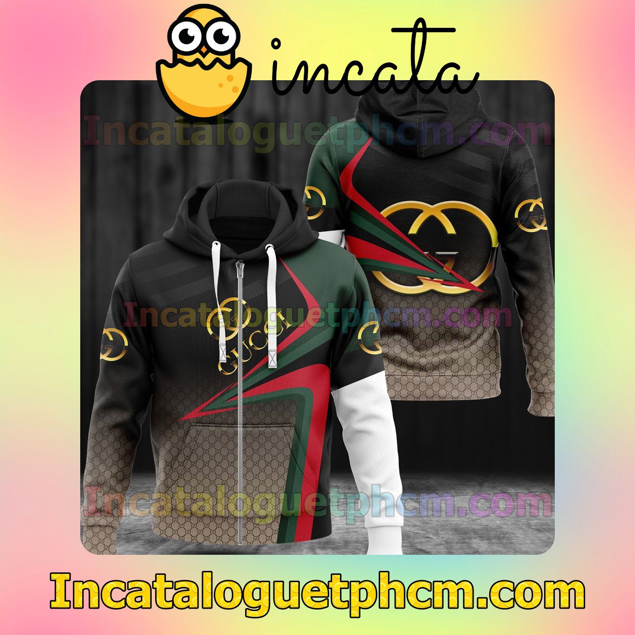 Gucci Impressive Color Scheme Long Sleeve Jacket Mens Hoodie
