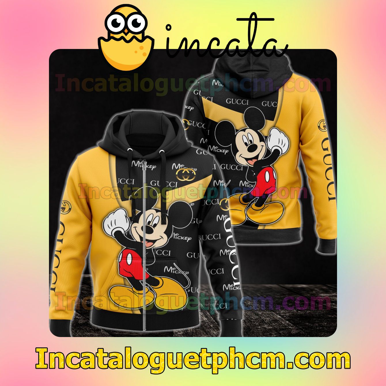 Gucci With Mickey Mouse Long Sleeve Jacket Mens Hoodie