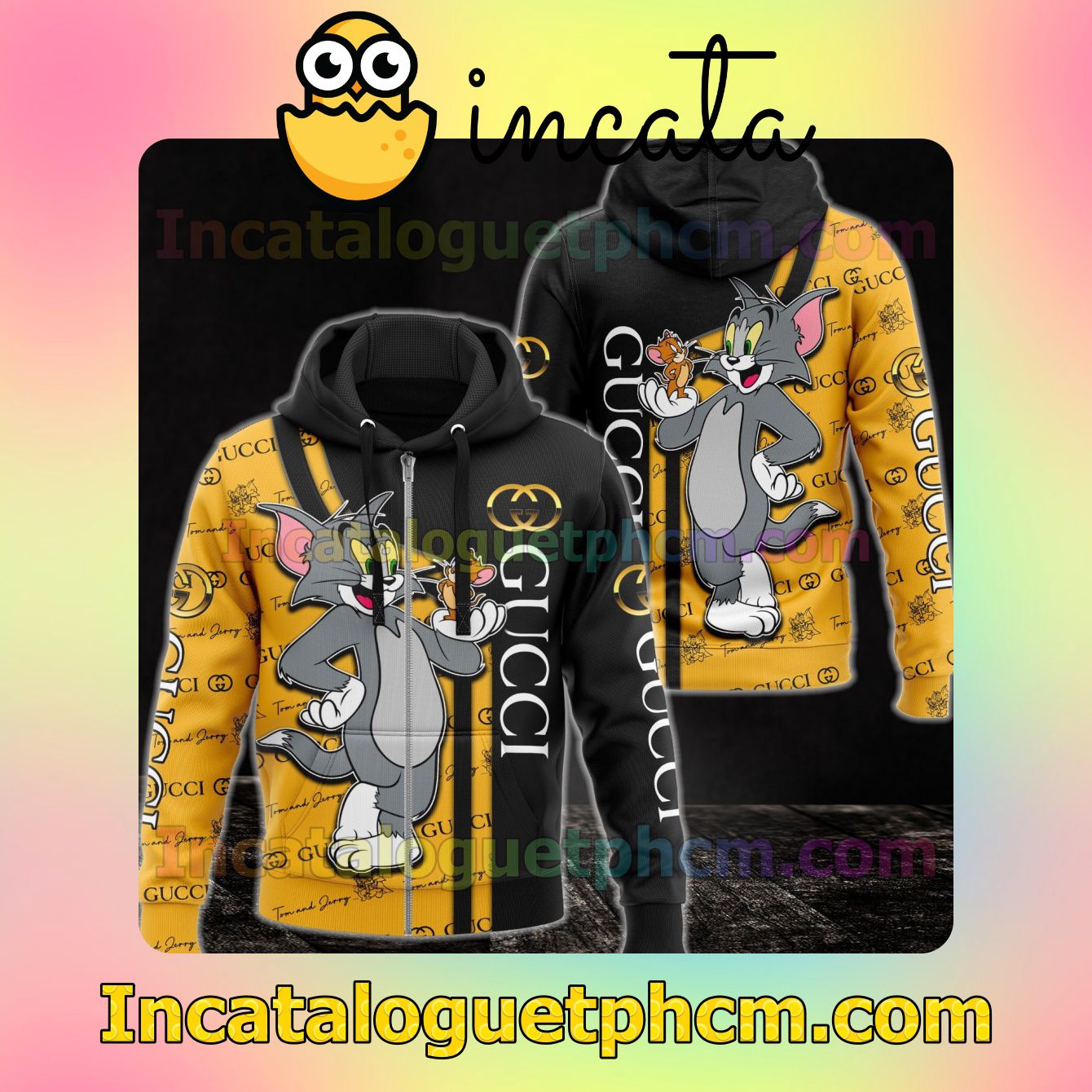 Gucci With Tom And Jerry Long Sleeve Jacket Mens Hoodie