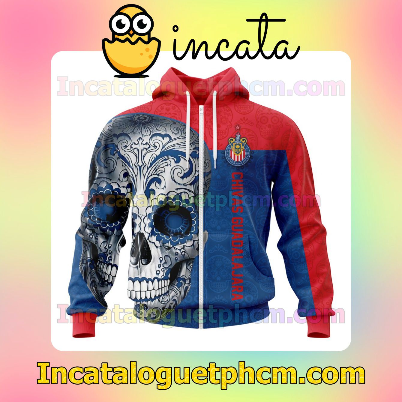 Beautiful LIGA MX Chivas Guadalajara Sugar Skull For Dia De Muertos Customized Jersey Hoodie, Unisex Tee