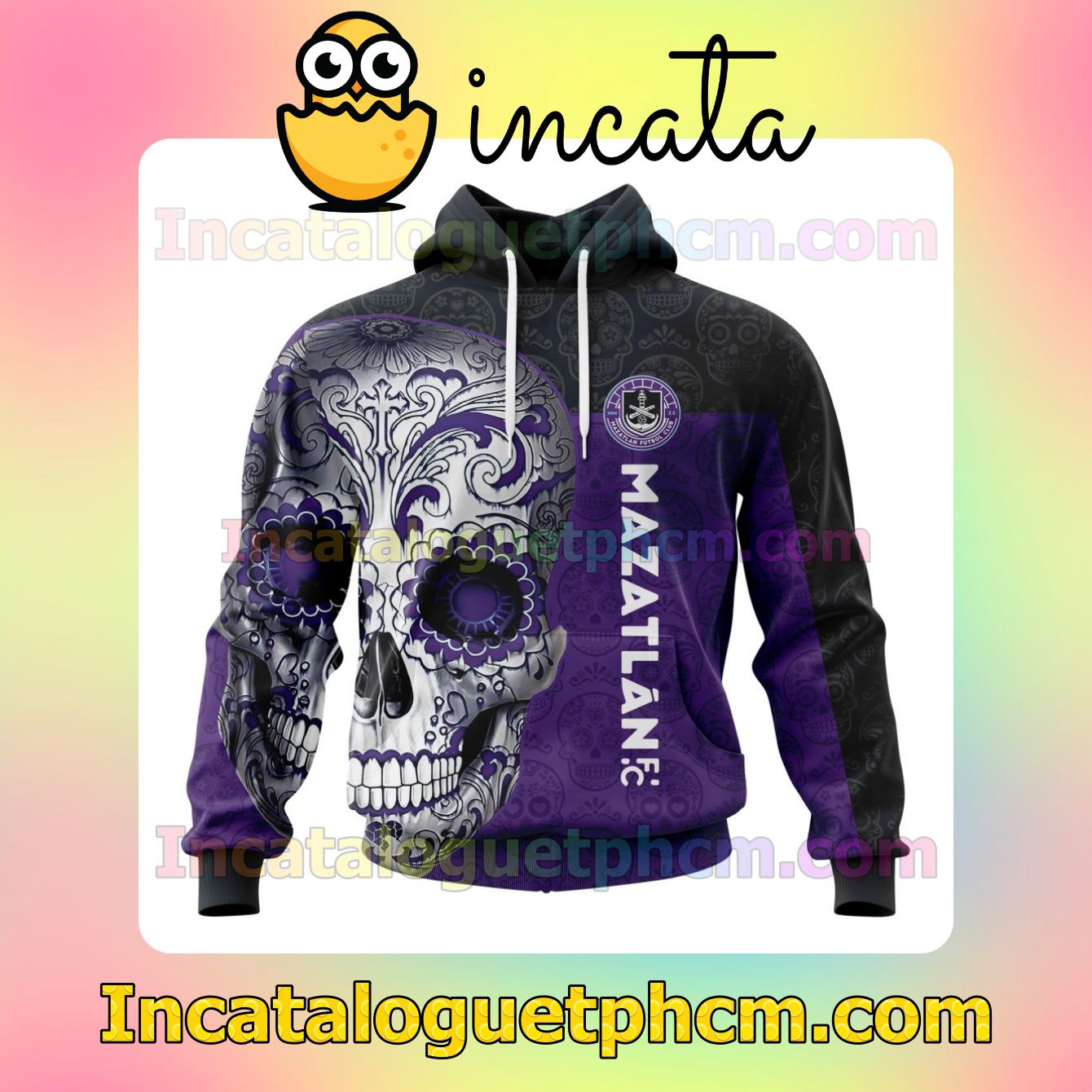LIGA MX Mazatlan F.C Sugar Skull For Dia De Muertos Customized Jersey Hoodie, Unisex Tee