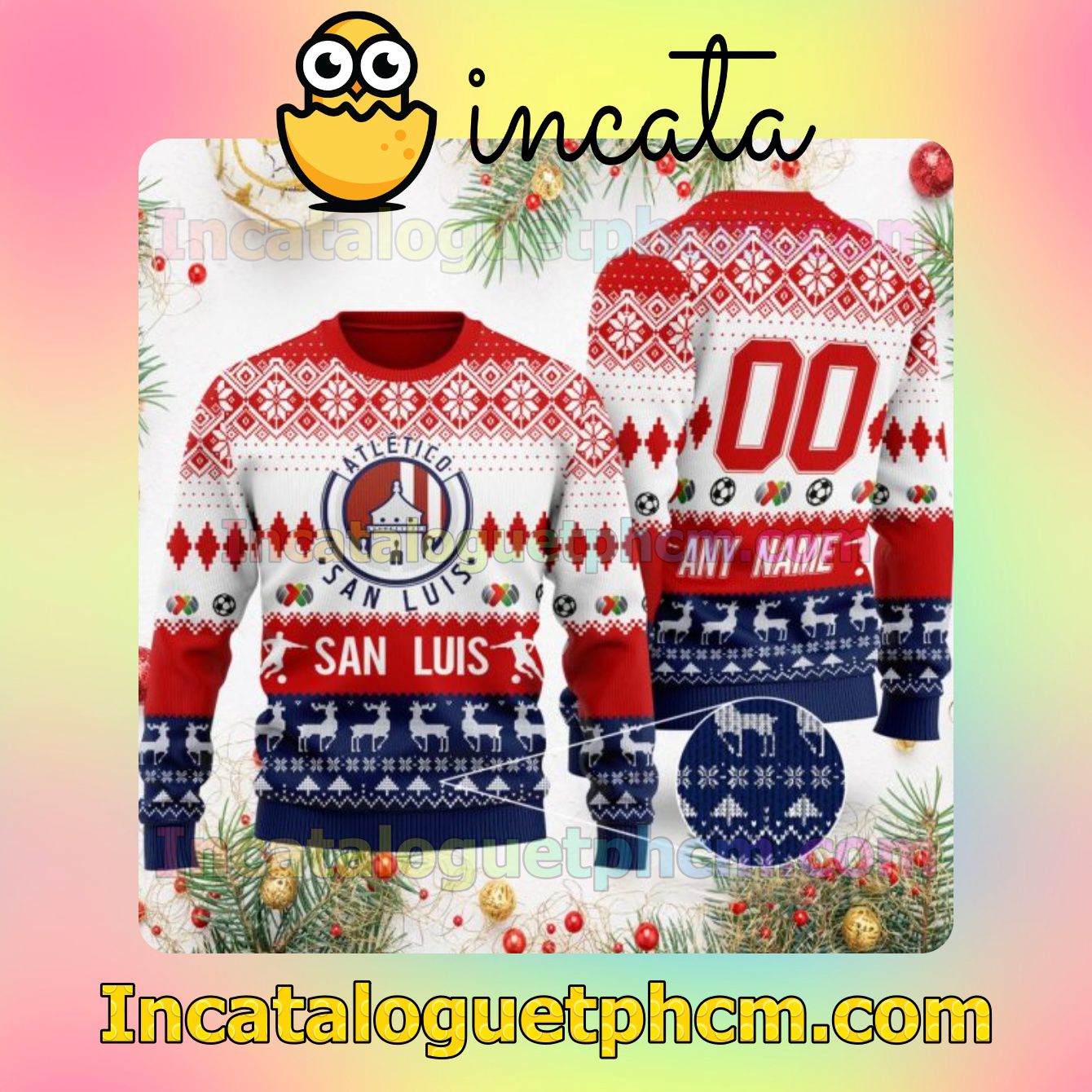 Liga MX Atlético San Luis Ugly Christmas Jumper Sweater
