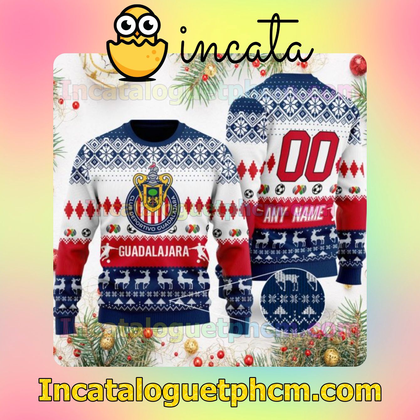 Liga MX C.D. Guadalajara Ugly Christmas Jumper Sweater