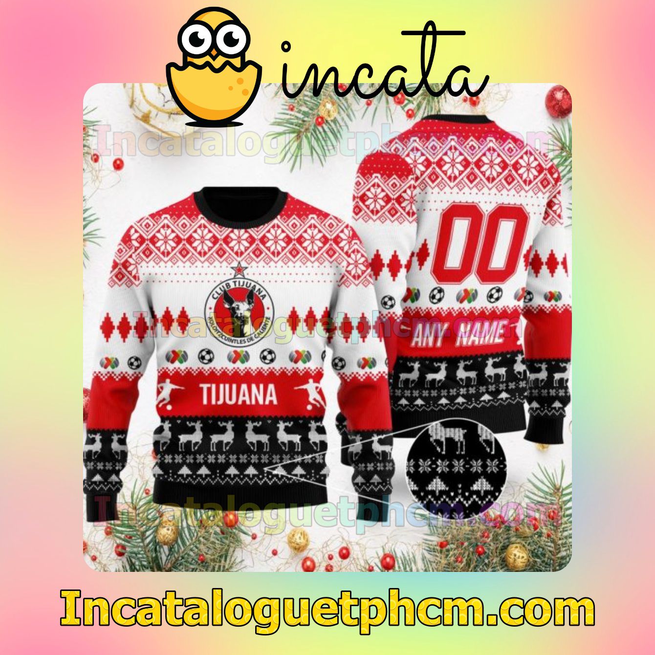 Liga MX Club Tijuana Ugly Christmas Jumper Sweater