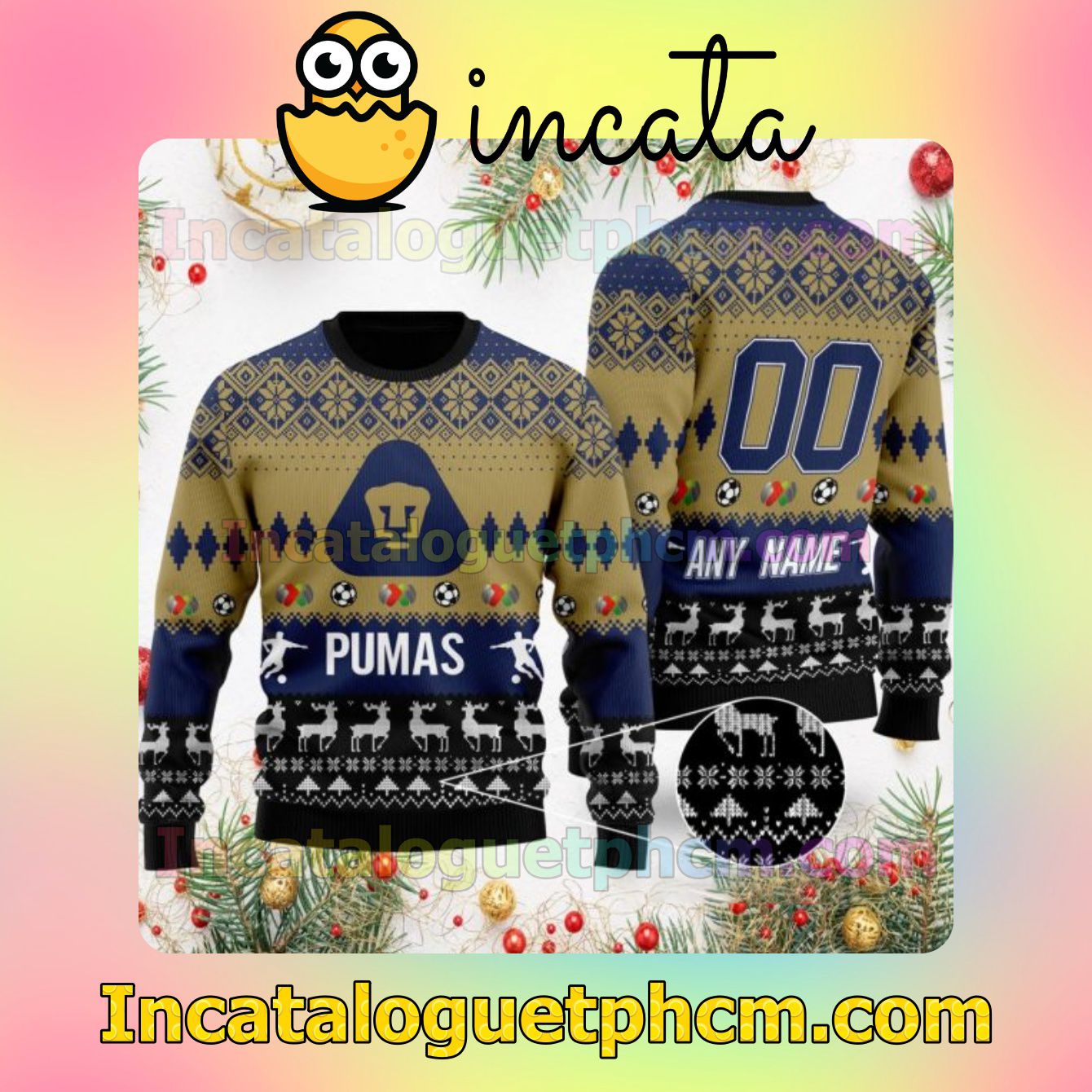 Liga MX Pumas UNAM Ugly Christmas Jumper Sweater