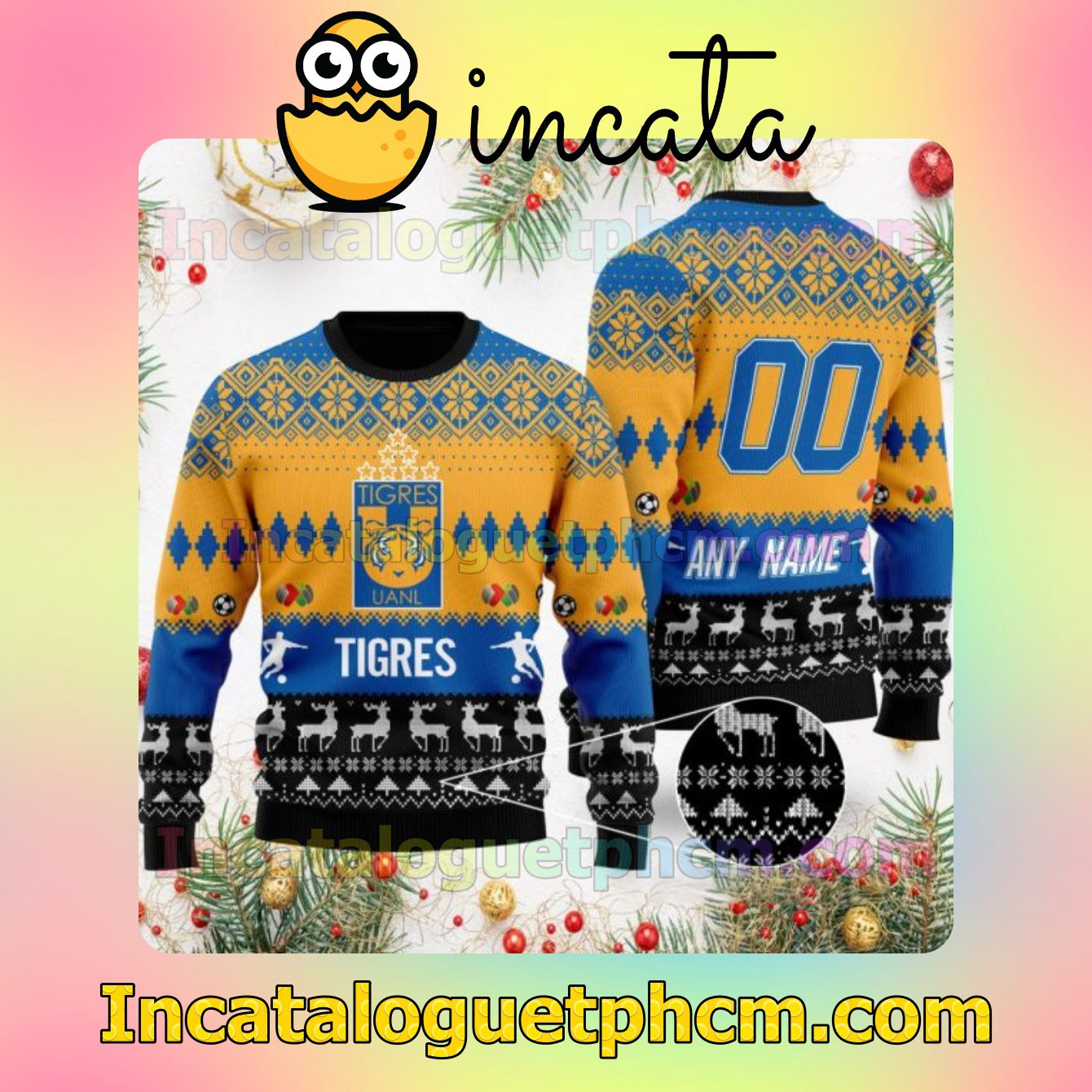Liga MX Tigres UANL Ugly Christmas Jumper Sweater