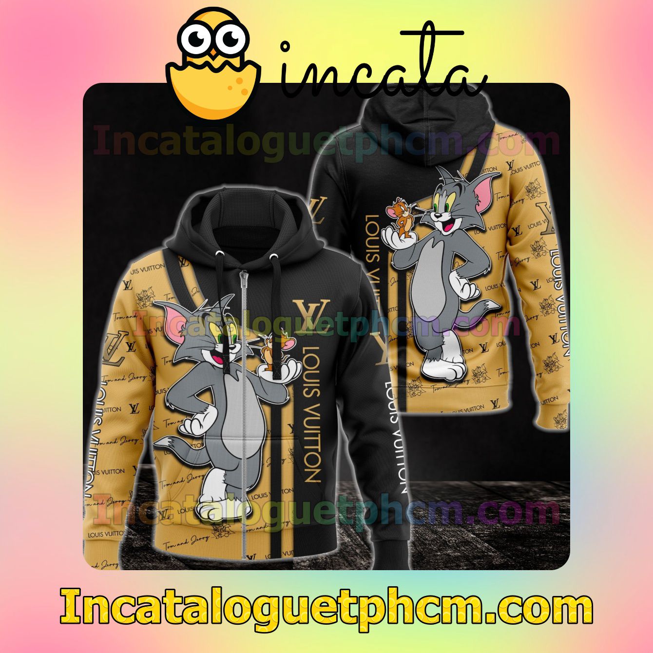 Louis Vuitton With Tom And Jerry Long Sleeve Jacket Mens Hoodie