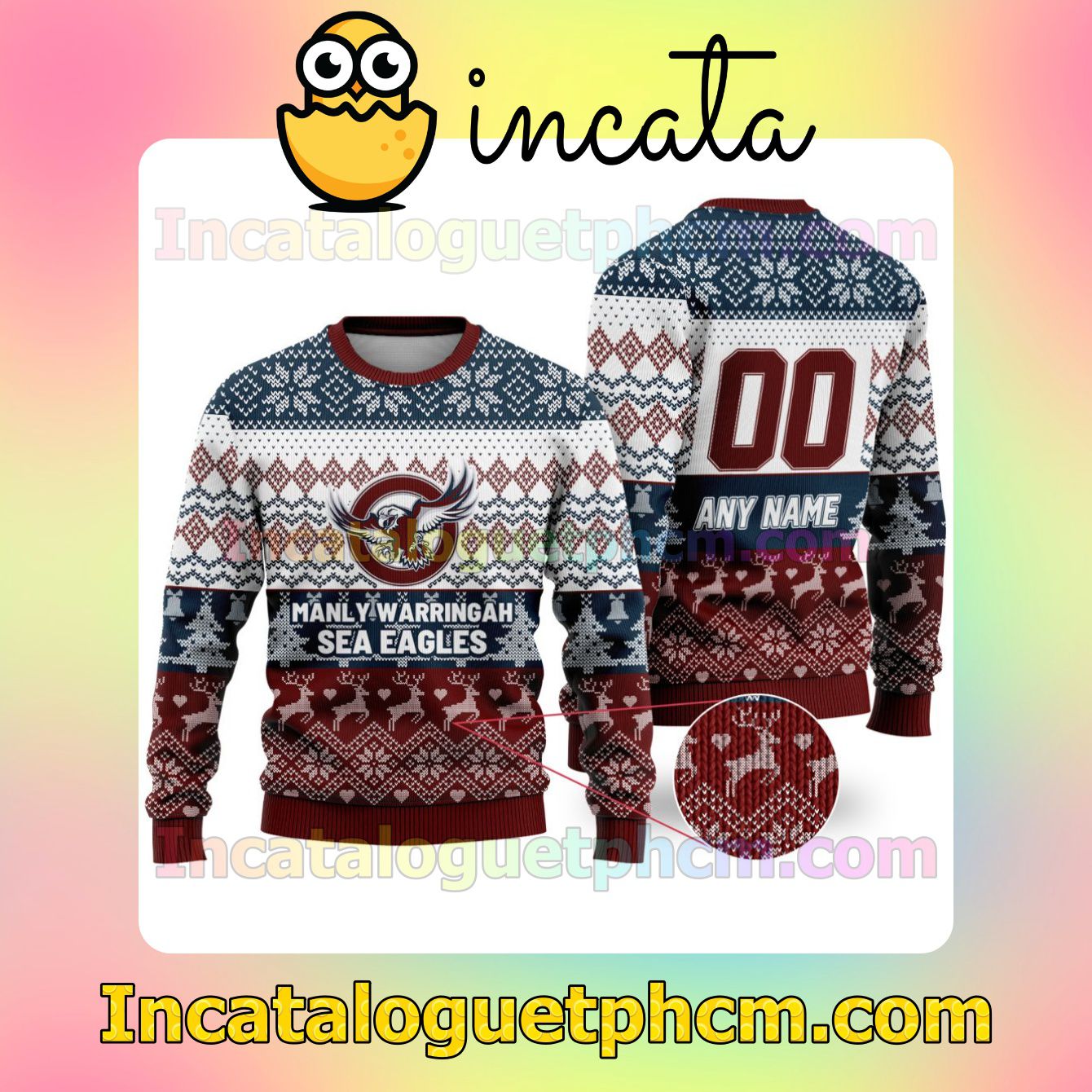 NRL Manly Warringah Sea Eagles Ugly Christmas Jumper Sweater