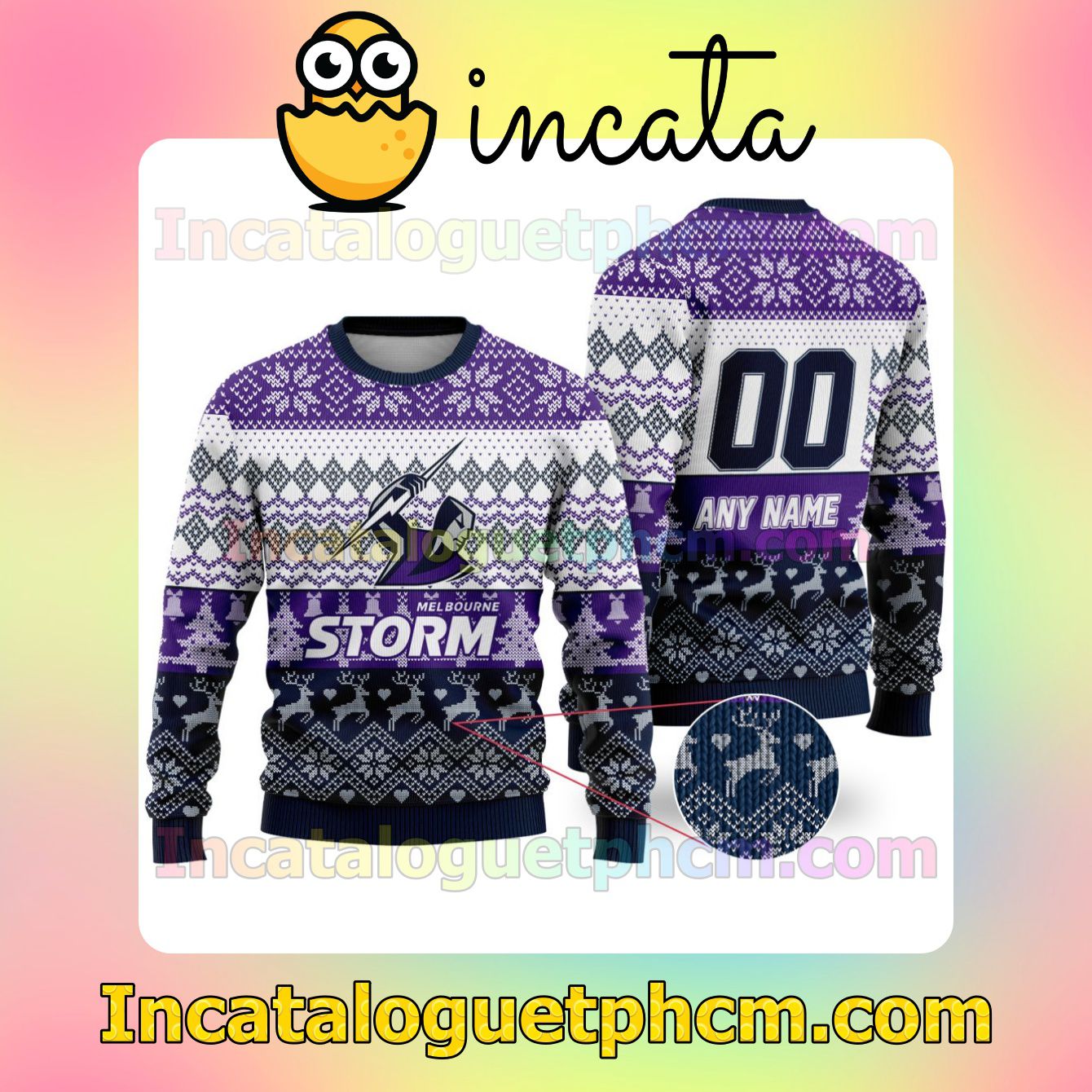NRL Melbourne Storm Ugly Christmas Jumper Sweater