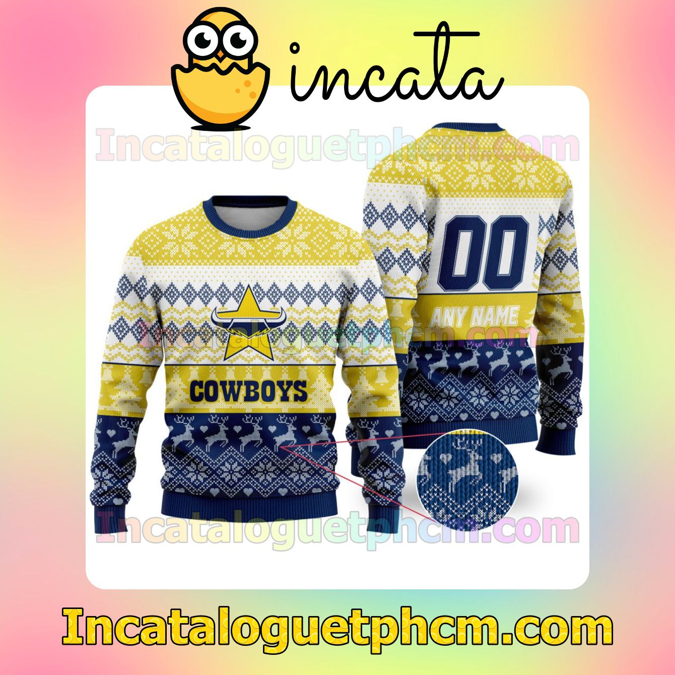 NRL North Queensland Cowboys Ugly Christmas Jumper Sweater