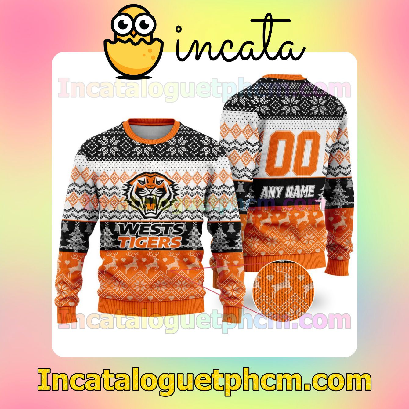 NRL Wests Tigers Ugly Christmas Jumper Sweater