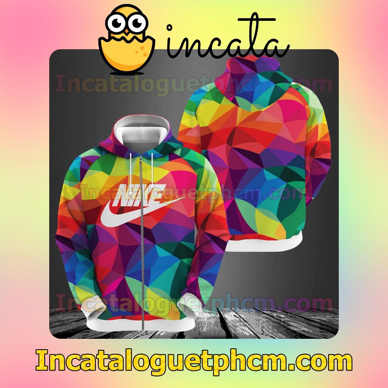 Nike Rainbow Geometric Long Sleeve Jacket Mens Hoodie