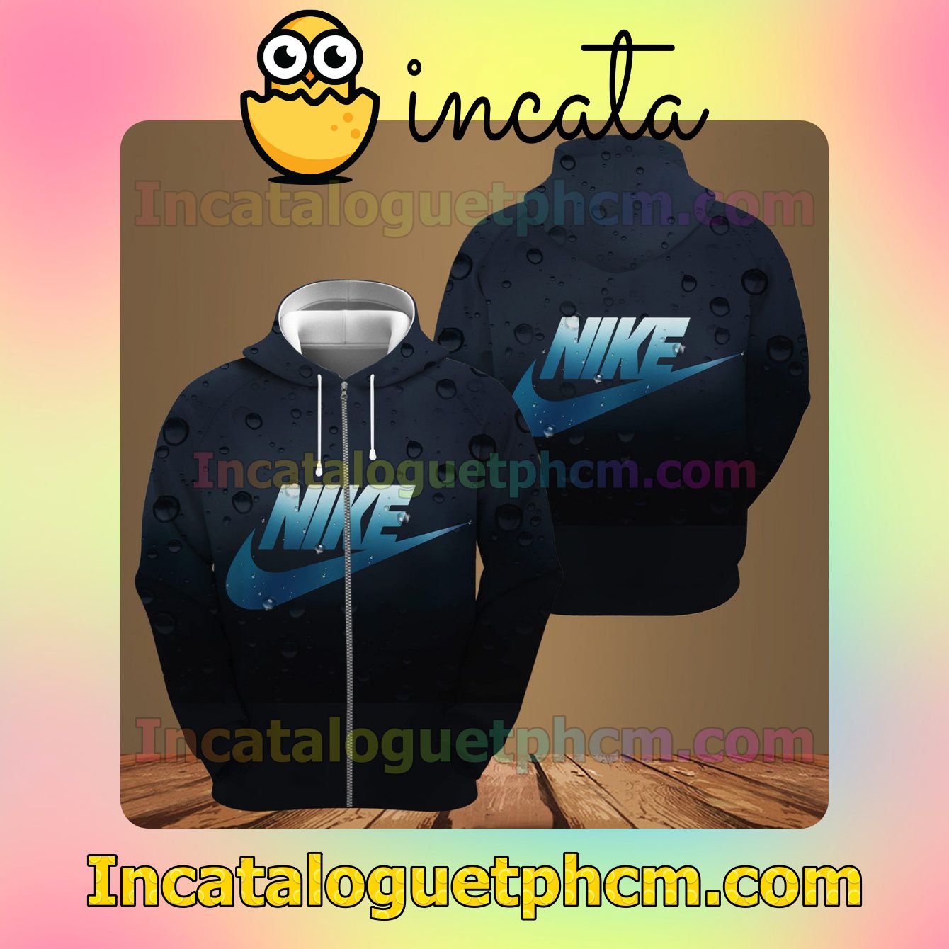 Nike Water Background Long Sleeve Jacket Mens Hoodie
