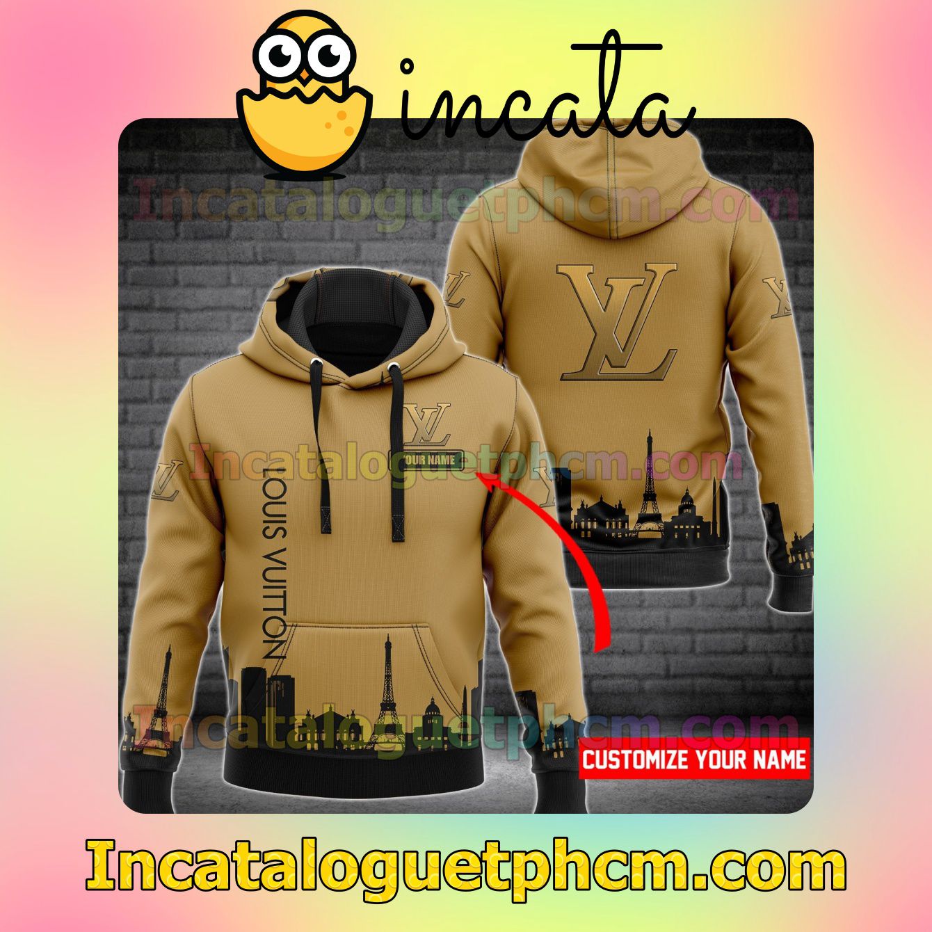 Personalized Louis Vuitton City Skyline Silhouette Long Sleeve Jacket Mens Hoodie