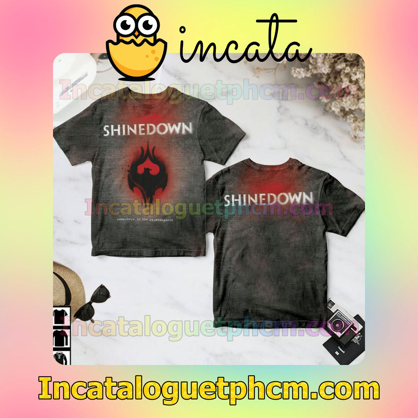 Shinedown Somewhere In The Stratosphere Album Cover Fan Gift Shirt