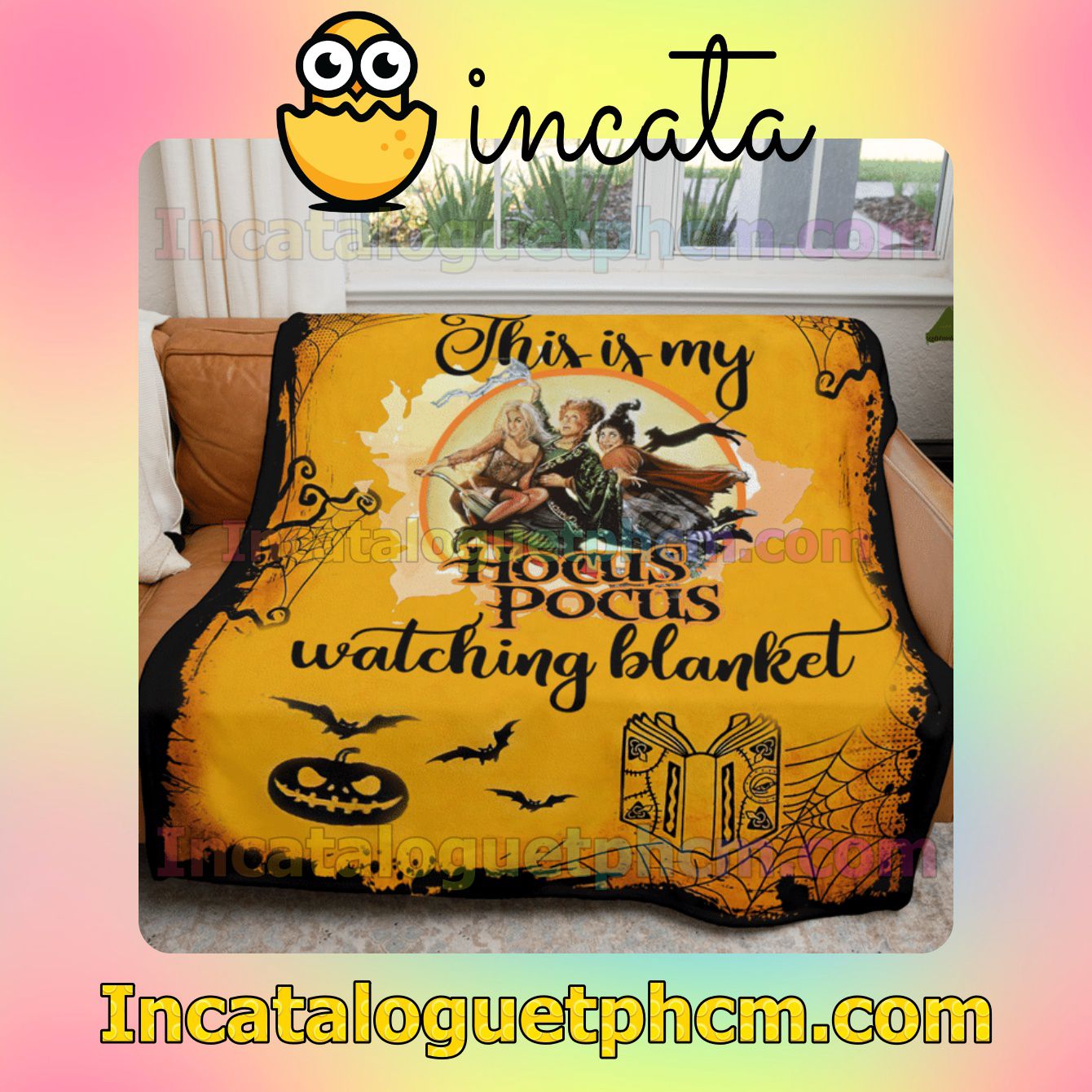 Very Good Quality This Is My Hocus Pocus Watching Blanket Halloween Quilt