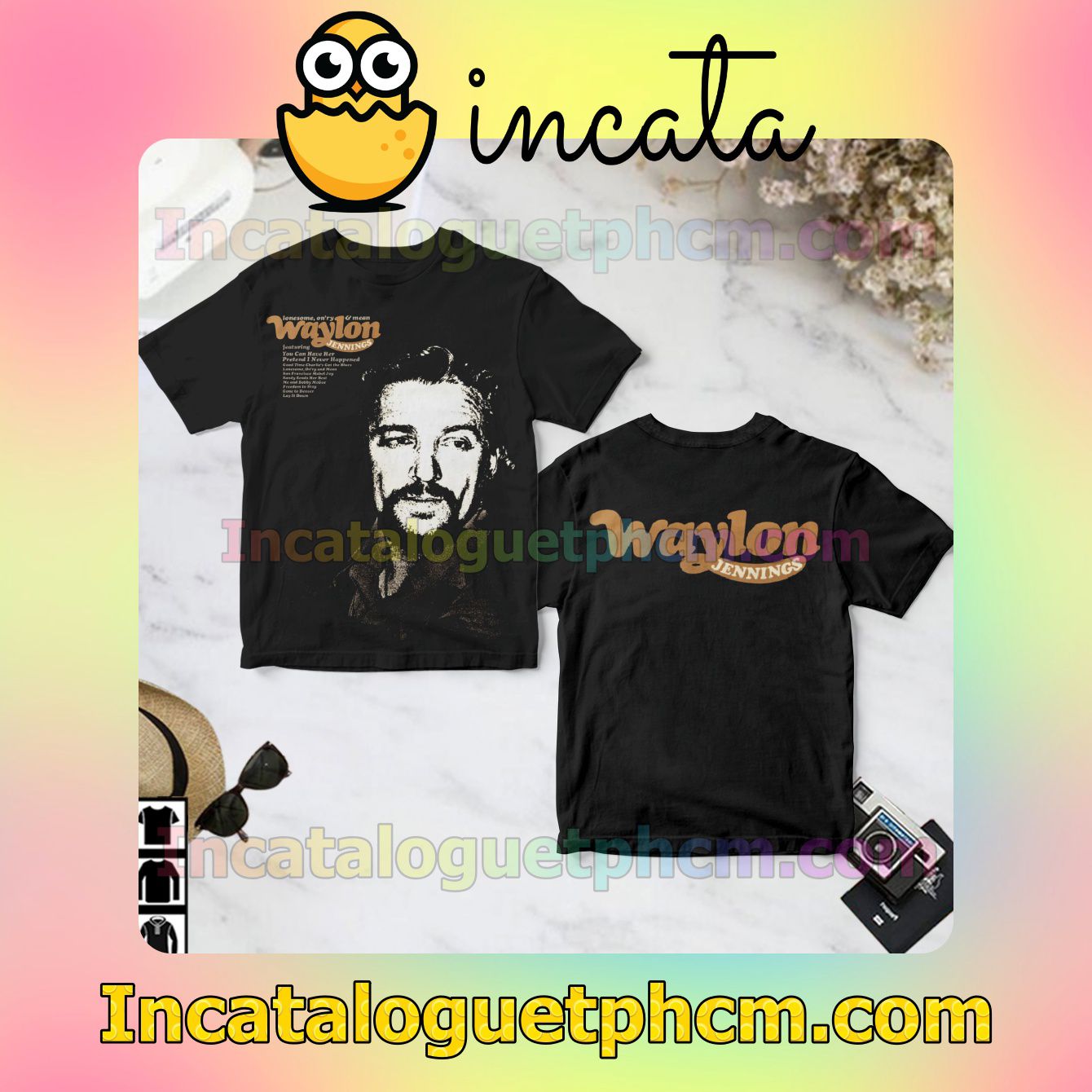 Waylon Jennings Lonesome On'ry And Mean Album Cover Fan Gift Shirt