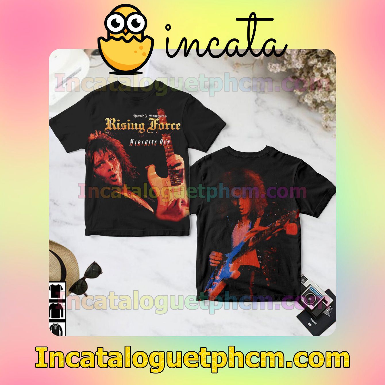 Yngwie Malmsteen Marching Out Album Cover Fan Gift Shirt
