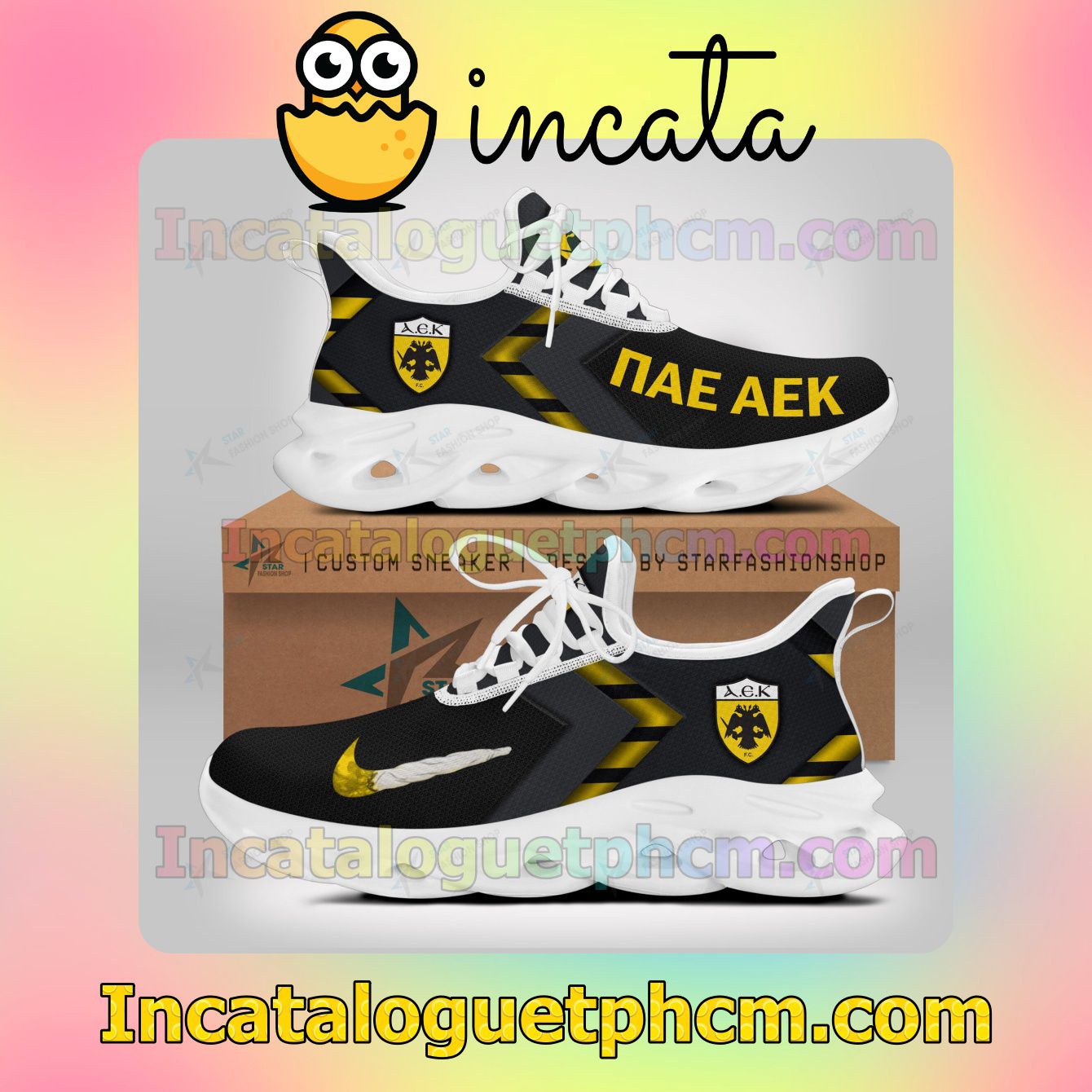 Unisex AEK Athens F.C. Women Fashion Sneakers
