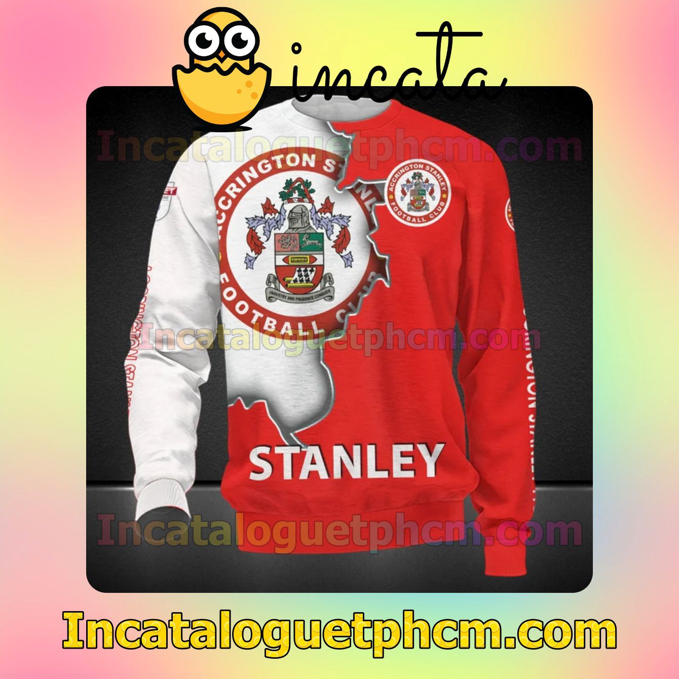 Hot Deal Accrington Stanley Football Club Long Sleeve Tee Bomber Jacket