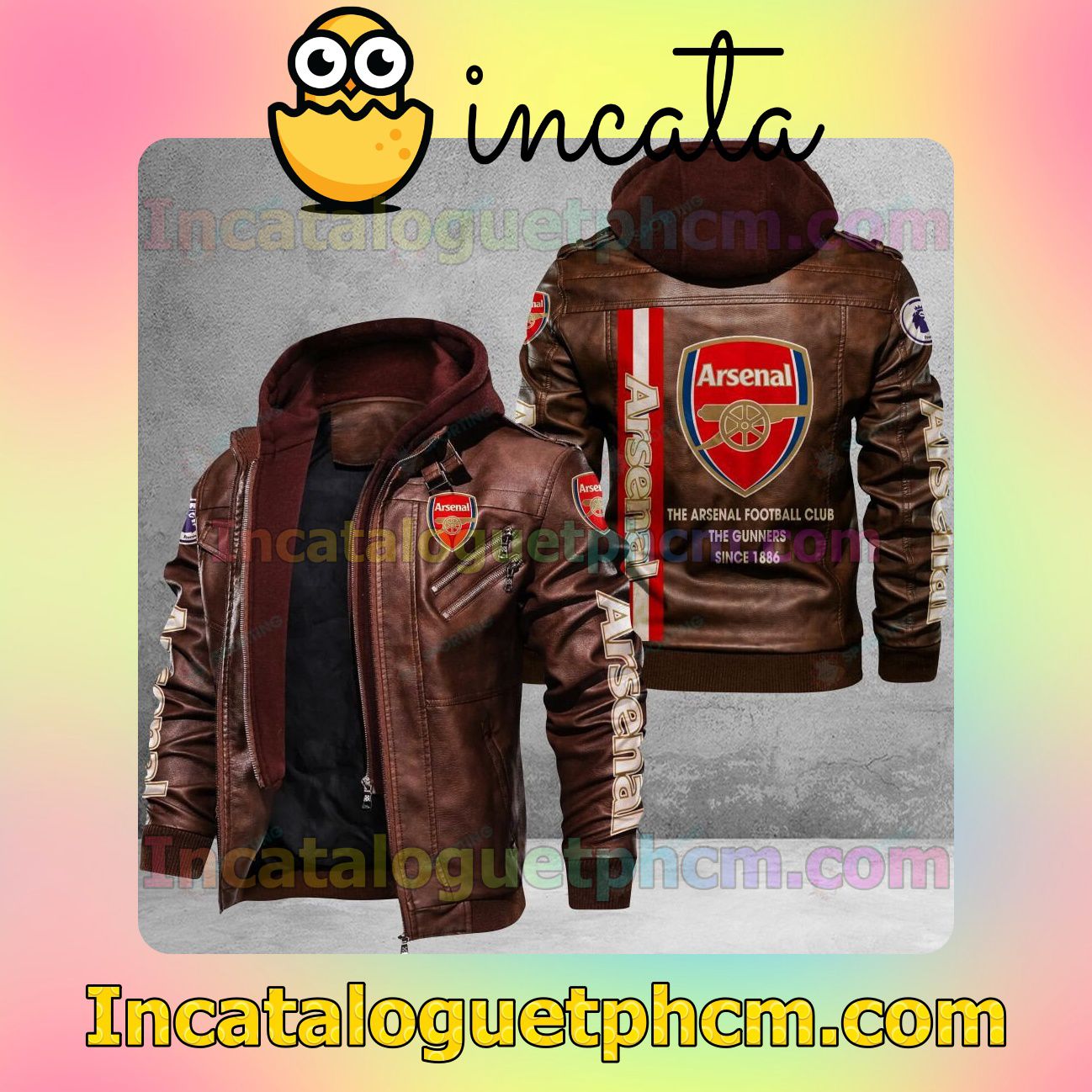 Gorgeous Arsenal F.C. Brand Uniform Leather Jacket