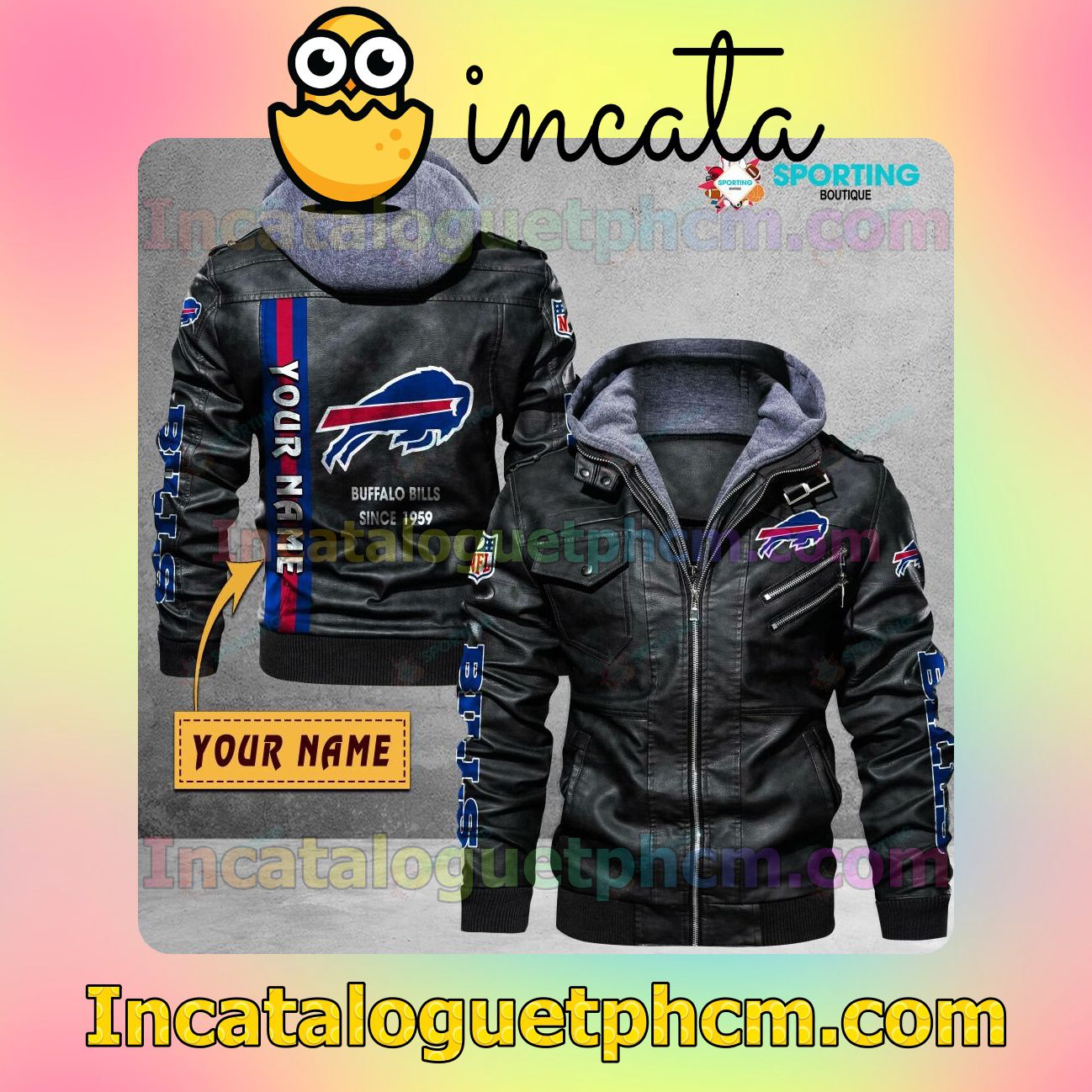Buffalo Bills Customize Brand Uniform Leather Jacket