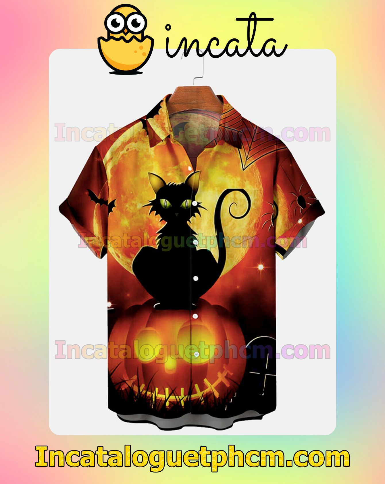 Hot Cat And Pumpkin Halloween Night Halloween Idea Shirt
