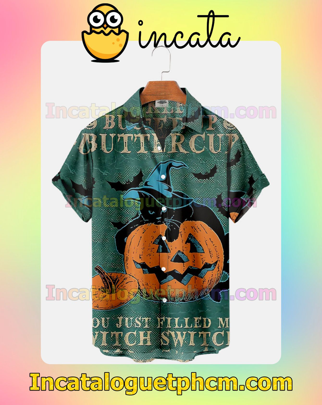 Drop Shipping Cat Pumpkin Buckle Up Buttercup You Just Filled Me Witch Switch Halloween Idea Shirt