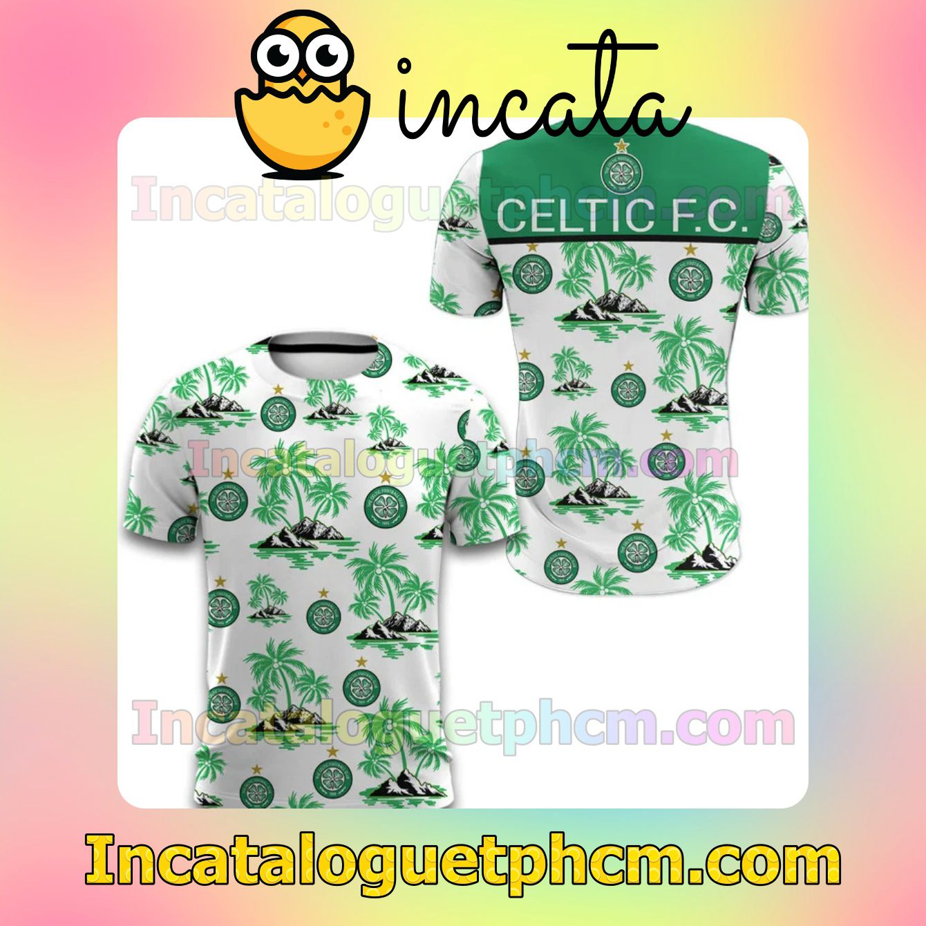 Buy In US Celtic FC Coconut Tree Long Sleeve Tee Bomber Jacket