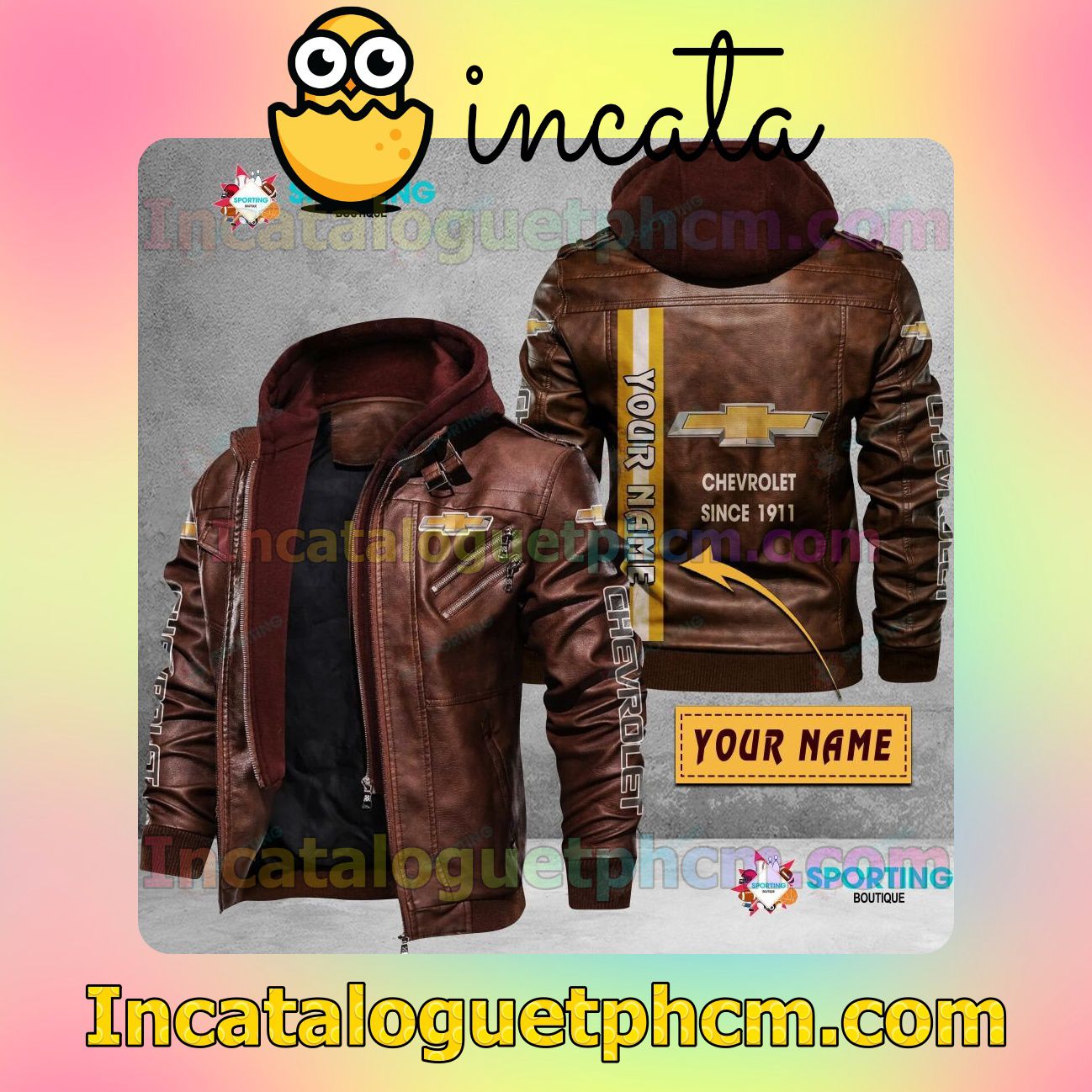 All Over Print Chevrolet Customize Brand Uniform Leather Jacket