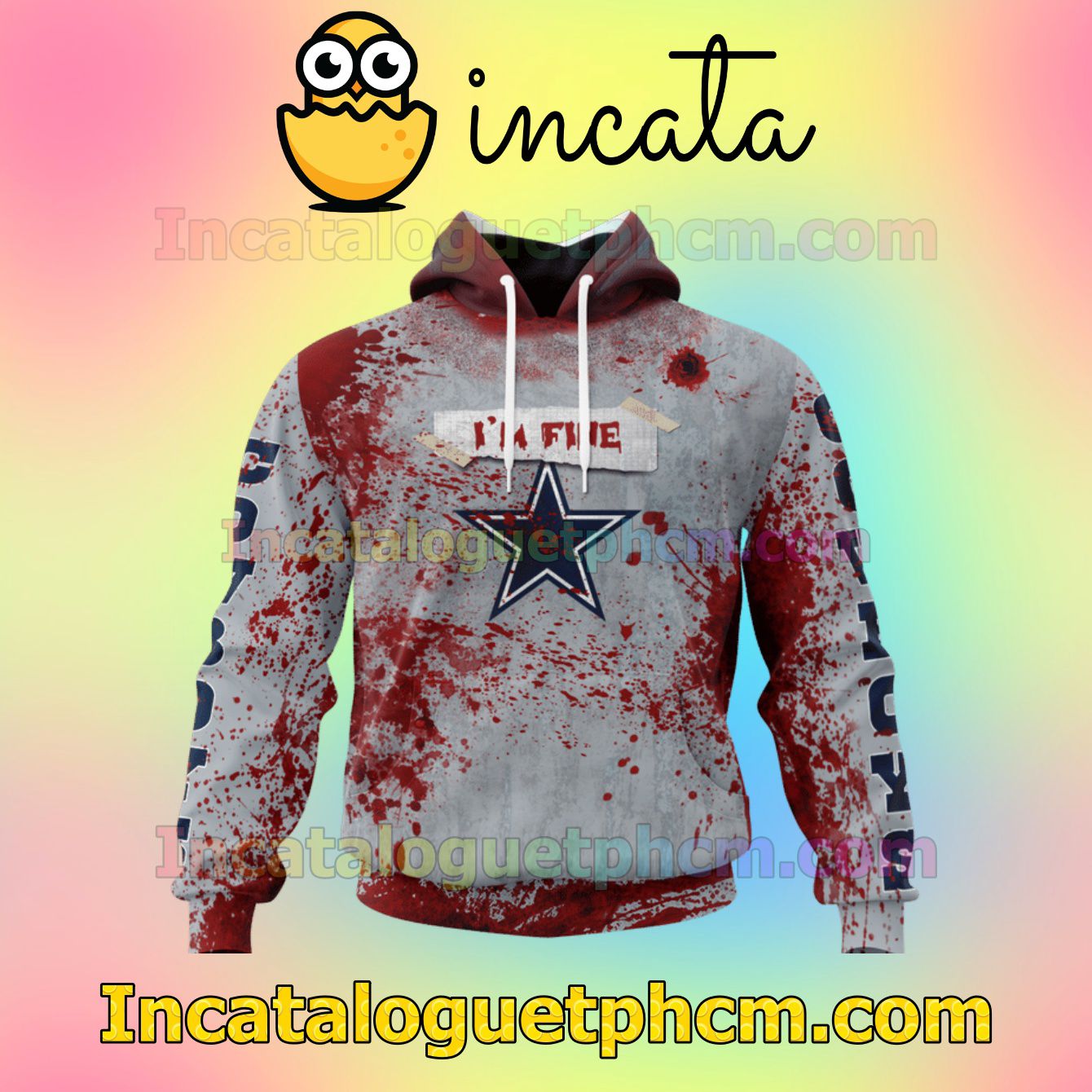 Rating Dallas Cowboys Blood Jersey NFL Scary Pullover Sweatshirt