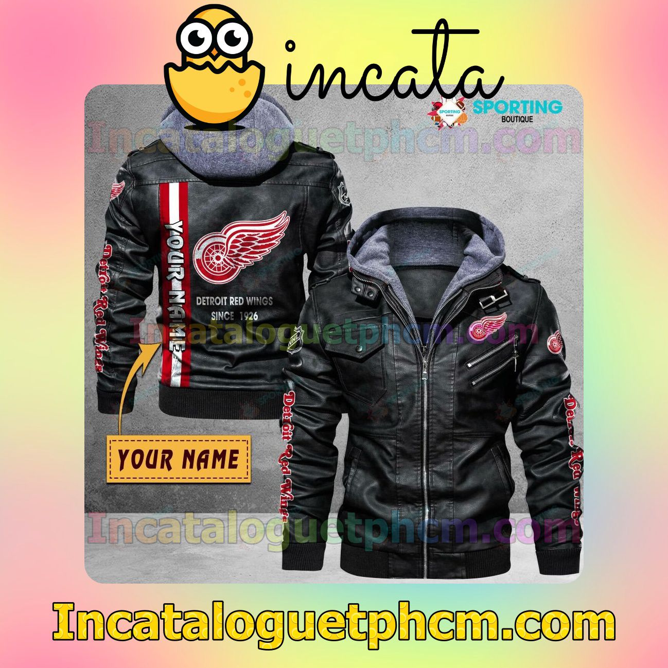 Detroit Red Wings Customize Brand Uniform Leather Jacket