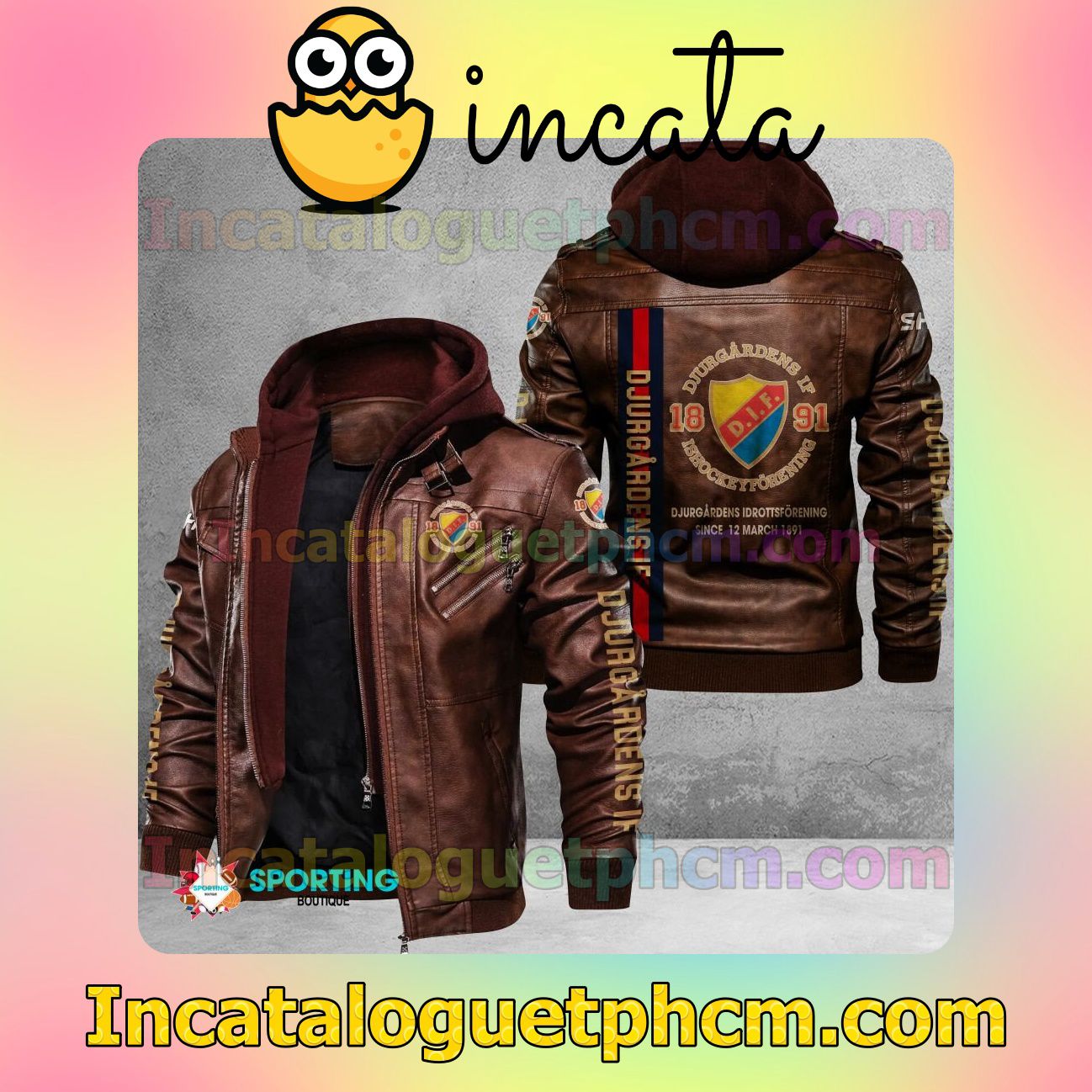 Gorgeous Djurgardens IF Brand Uniform Leather Jacket