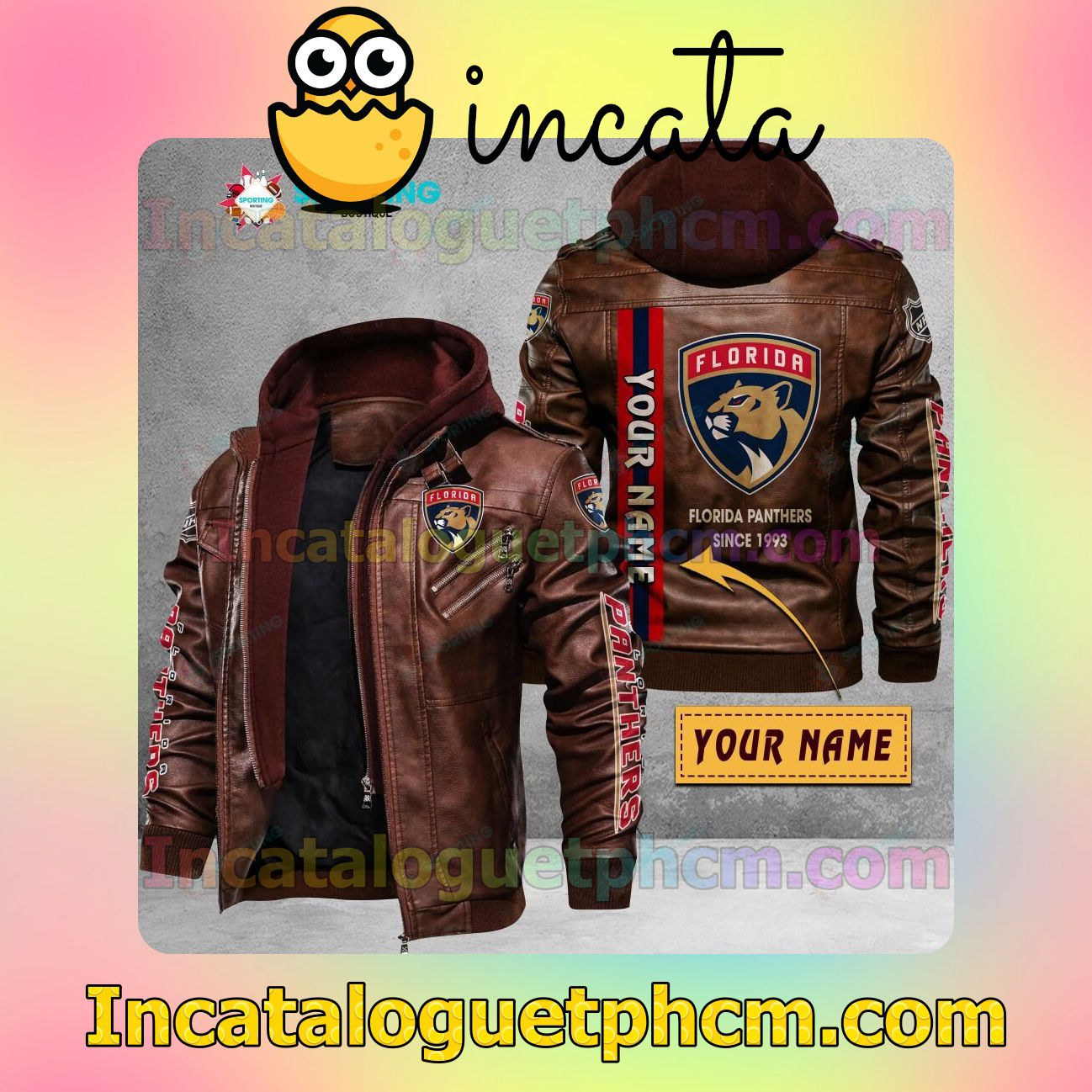 The cheapest Florida Panthers Customize Brand Uniform Leather Jacket
